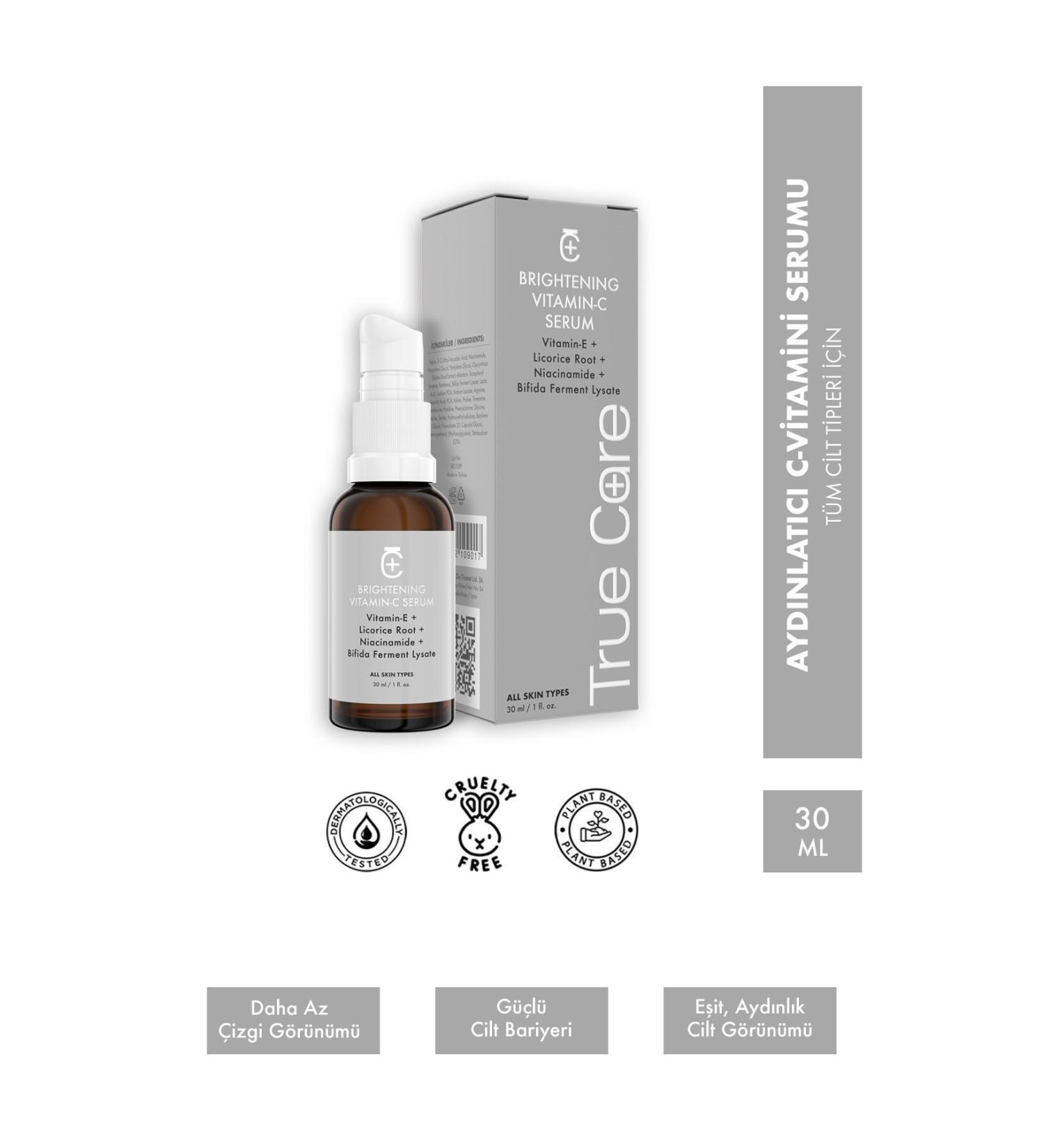True Care Anti-Blemish and Anti-Aging Brightening Vitamin C Serum with Niacinamide and Postbiotic 30 ml - Buy Online on GoSupps.com