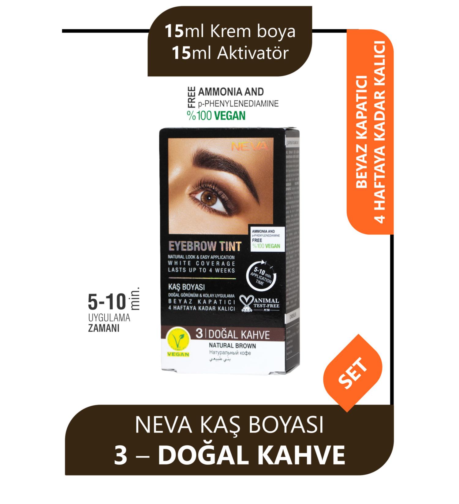 Neva 3 Natural Coffee Ammonia Free 0 Vegan Eyebrow Dye