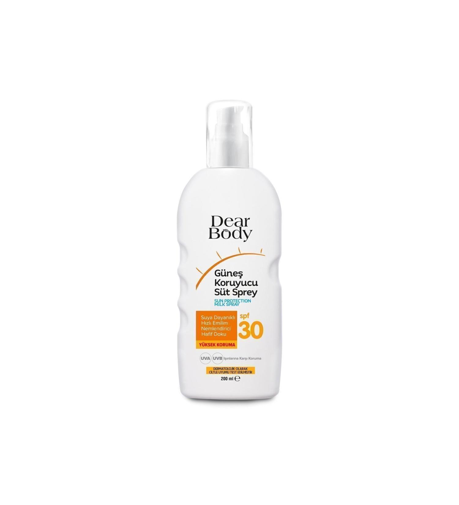 dear body Sunscreen Milk Spray Spf30 200 Ml