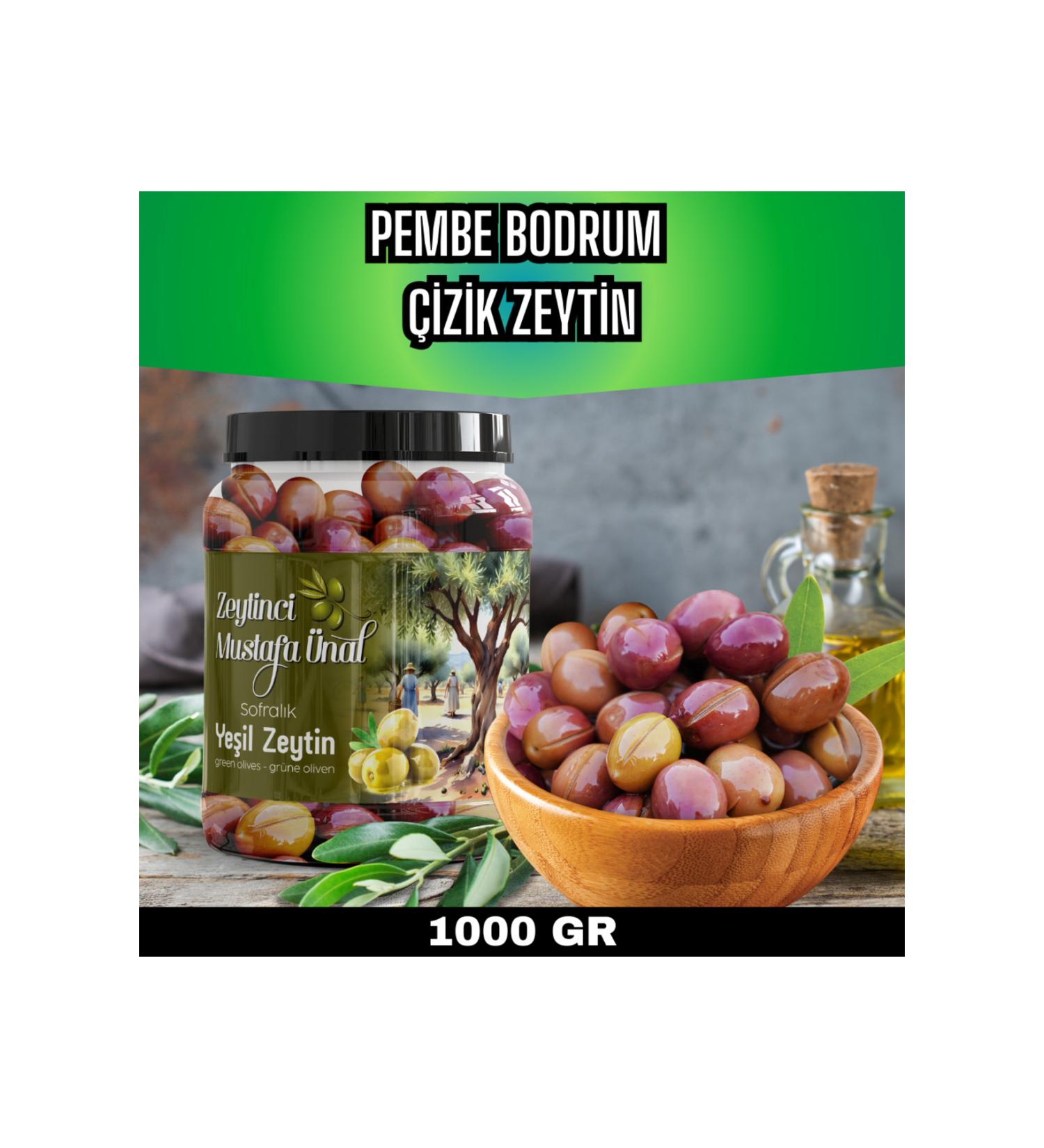 Olive Seller Mustafa nal Bodrum Pink Scratched Olives