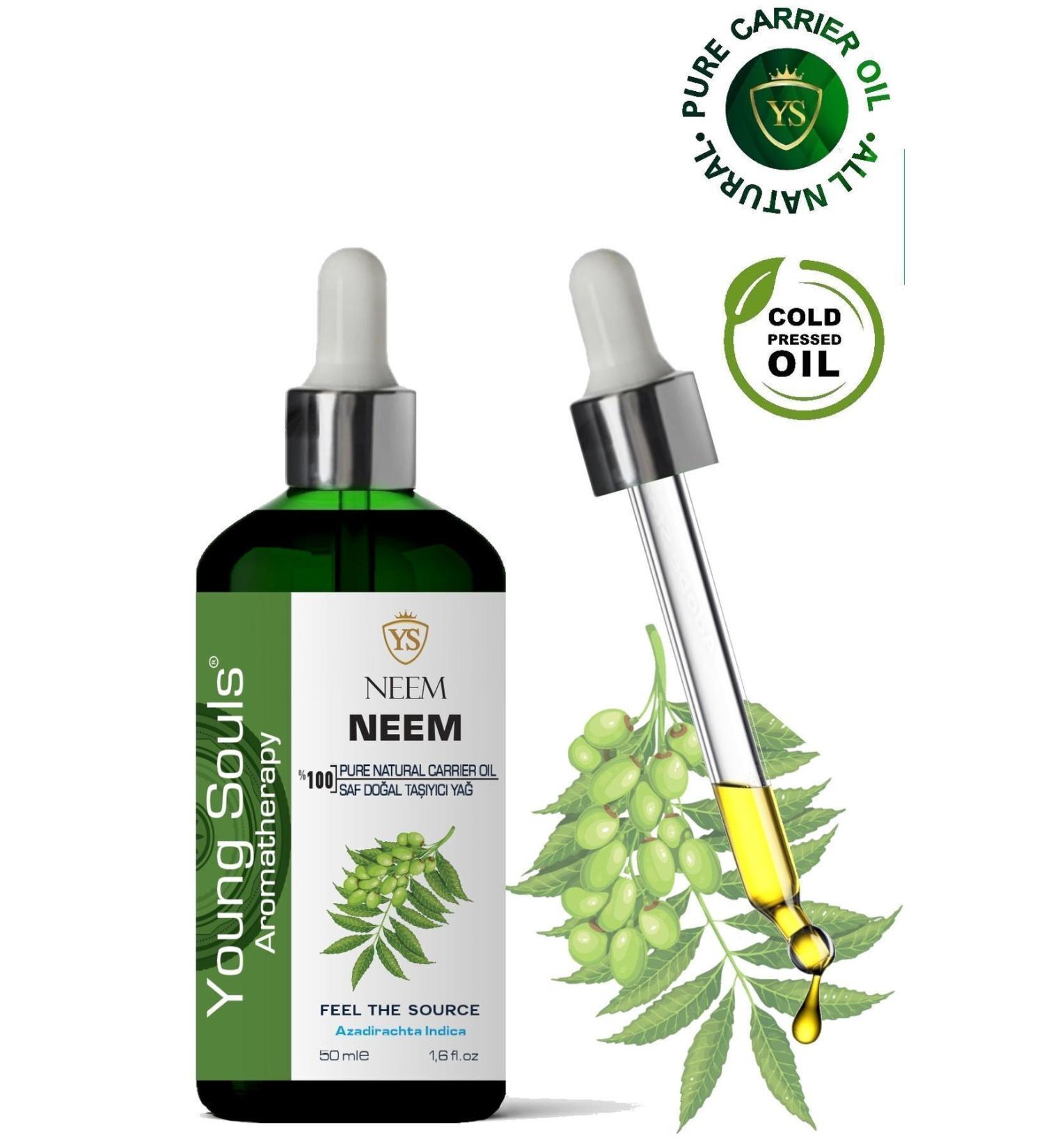 YOUNG SOULS Aromatherapy Neem Carrier Oil (Cold Pressed) Herbal Carrier Oil (Cold Pressed) 50 ml - Buy Online on GoSupps.com