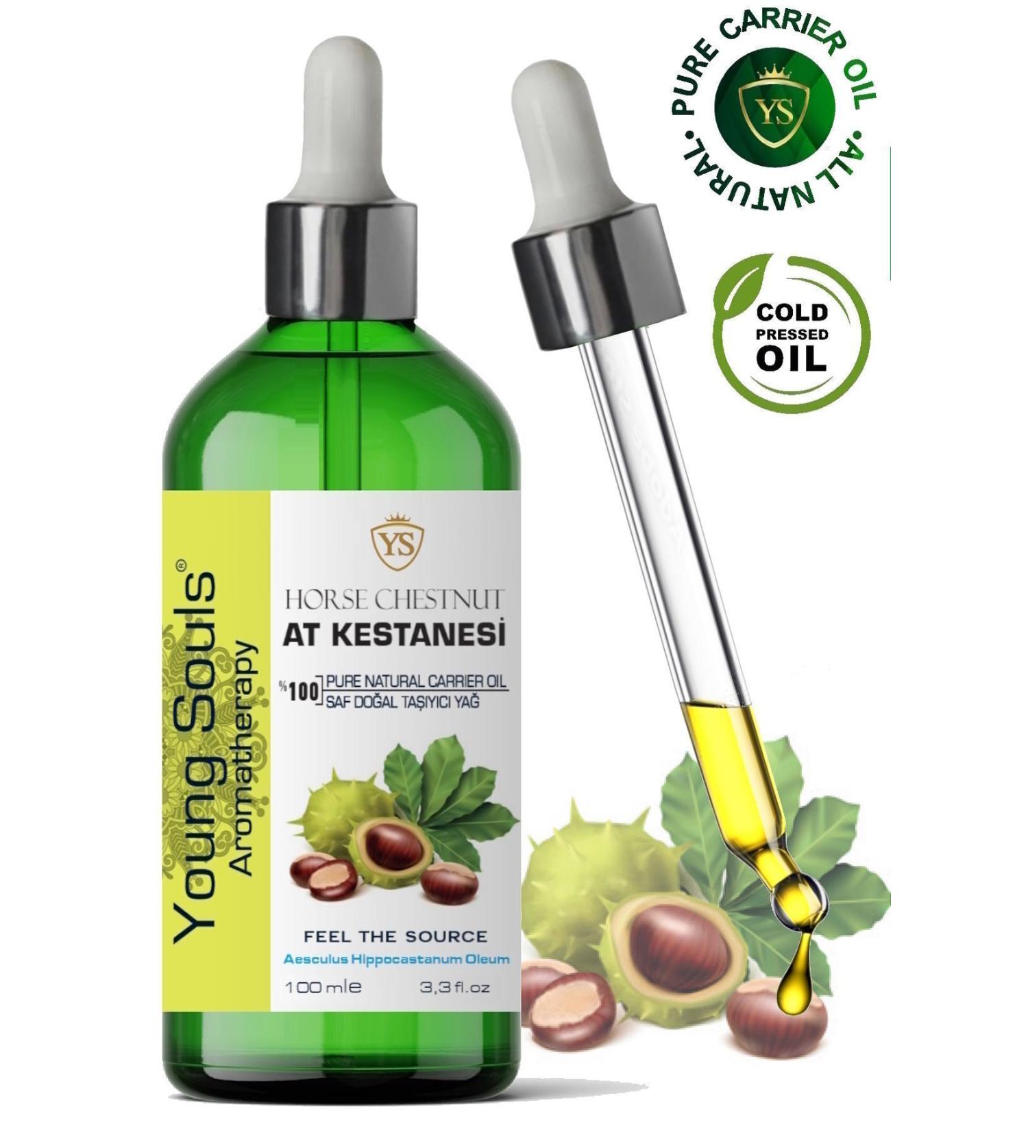 YOUNG SOULS Horse Chestnut Carrier Oil ( Cold Pressed ) Horse Chestnut Carrier Oil ( Cold Pressed ) 100 ml - Buy Online on GoSupps.com