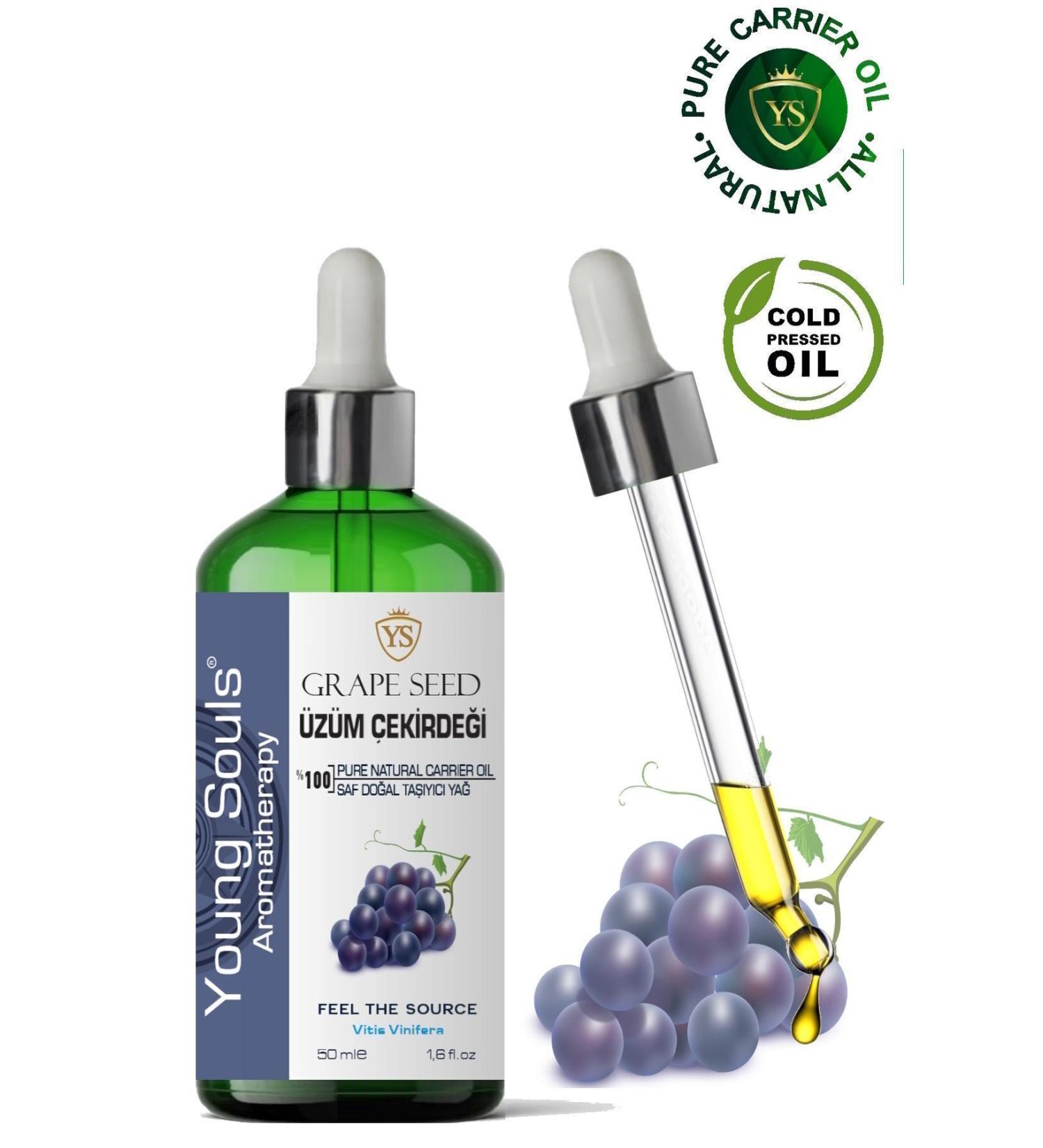 YOUNG SOULS Grape Seed Carrier Oil ( Cold Pressed ) Grape Seed Herbal Carrier Oil ( Cold Pressed ) 50 ml - Buy Online on GoSupps.com