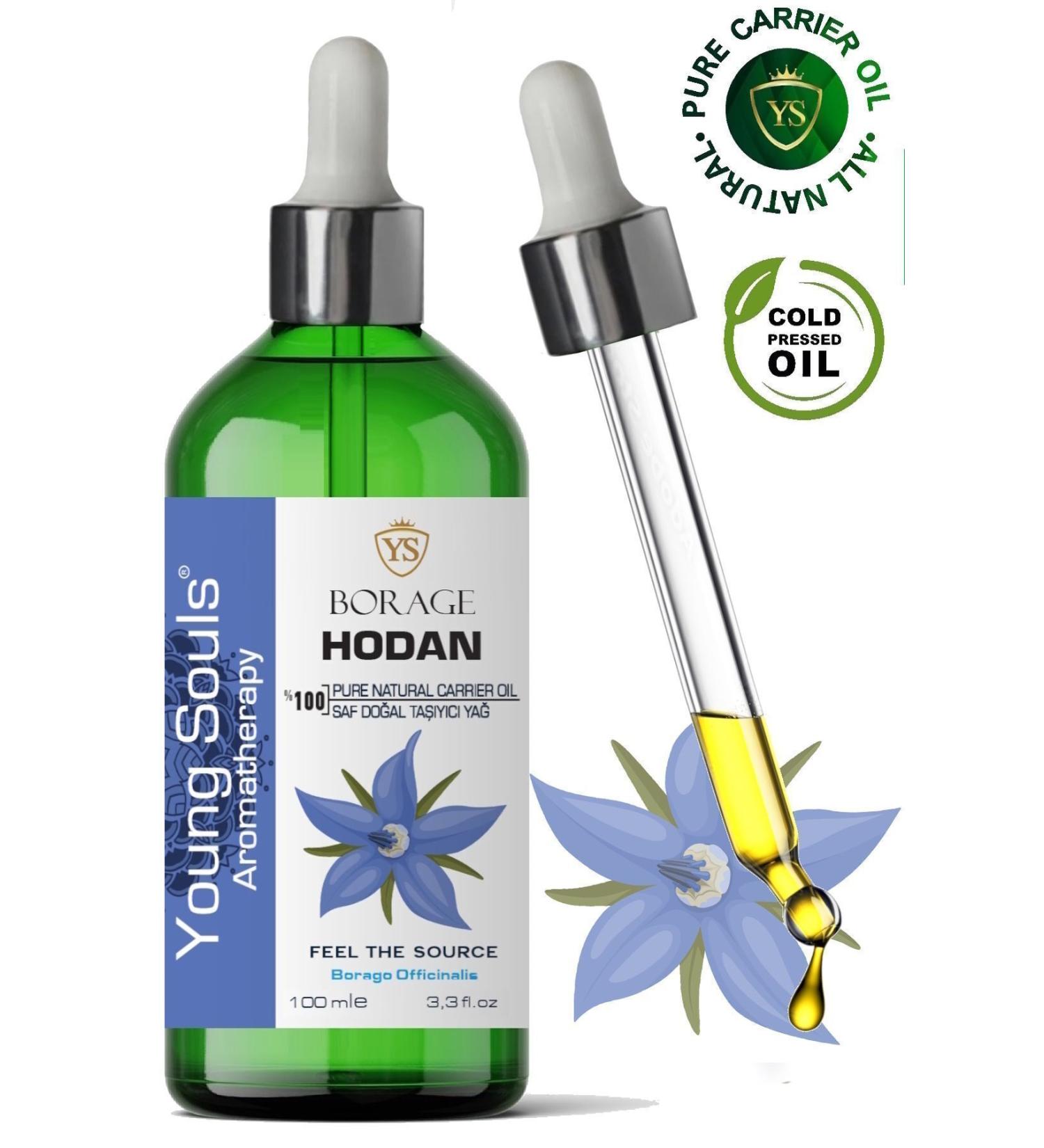 YOUNG SOULS Aromatherapy Borage Carrier Oil (Cold Pressed) Borage Herbal Carrier Oil (Cold Pressed) 100 ml