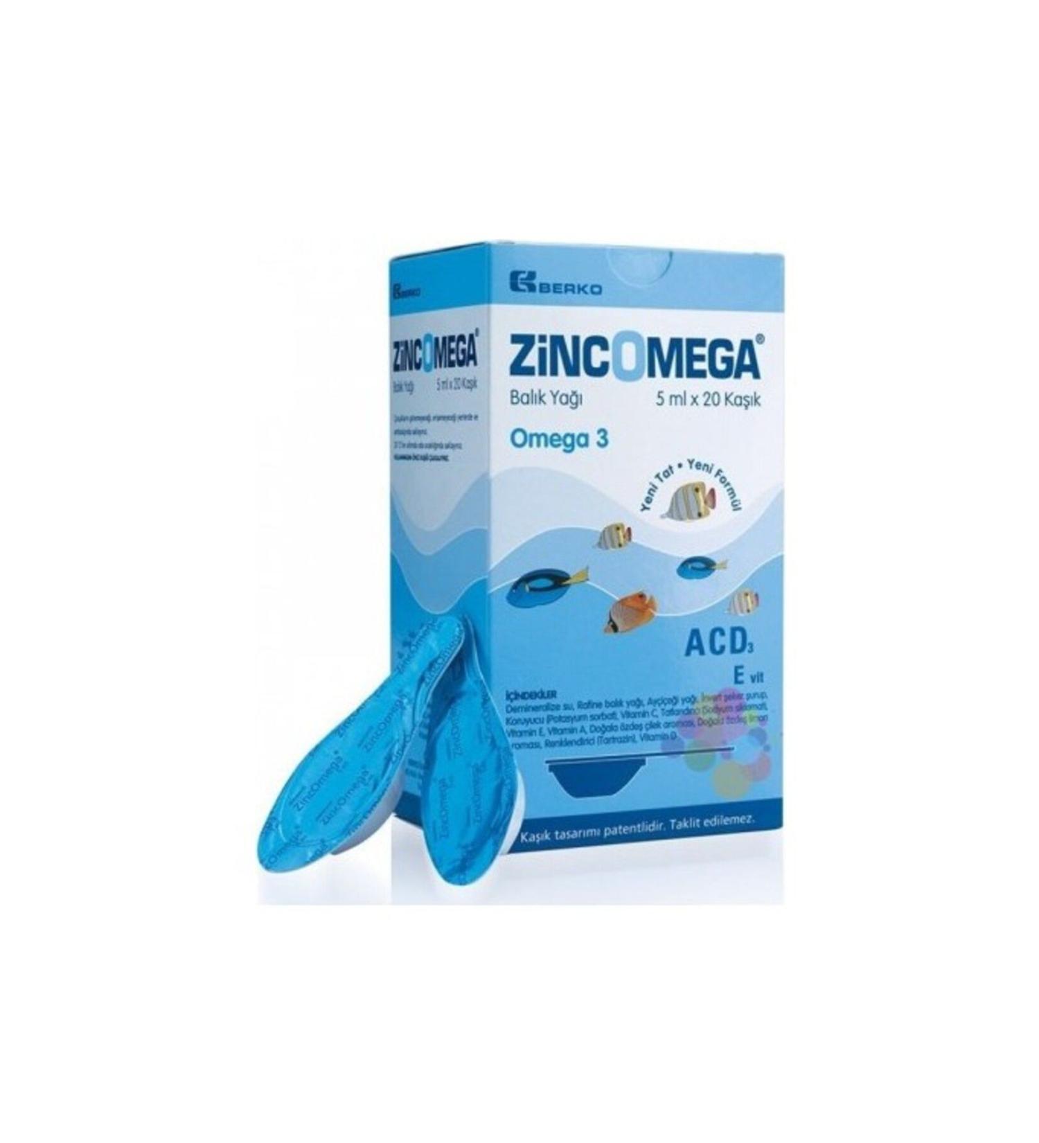 Berko Zincomega 5ml 20 Spoons Omega 3