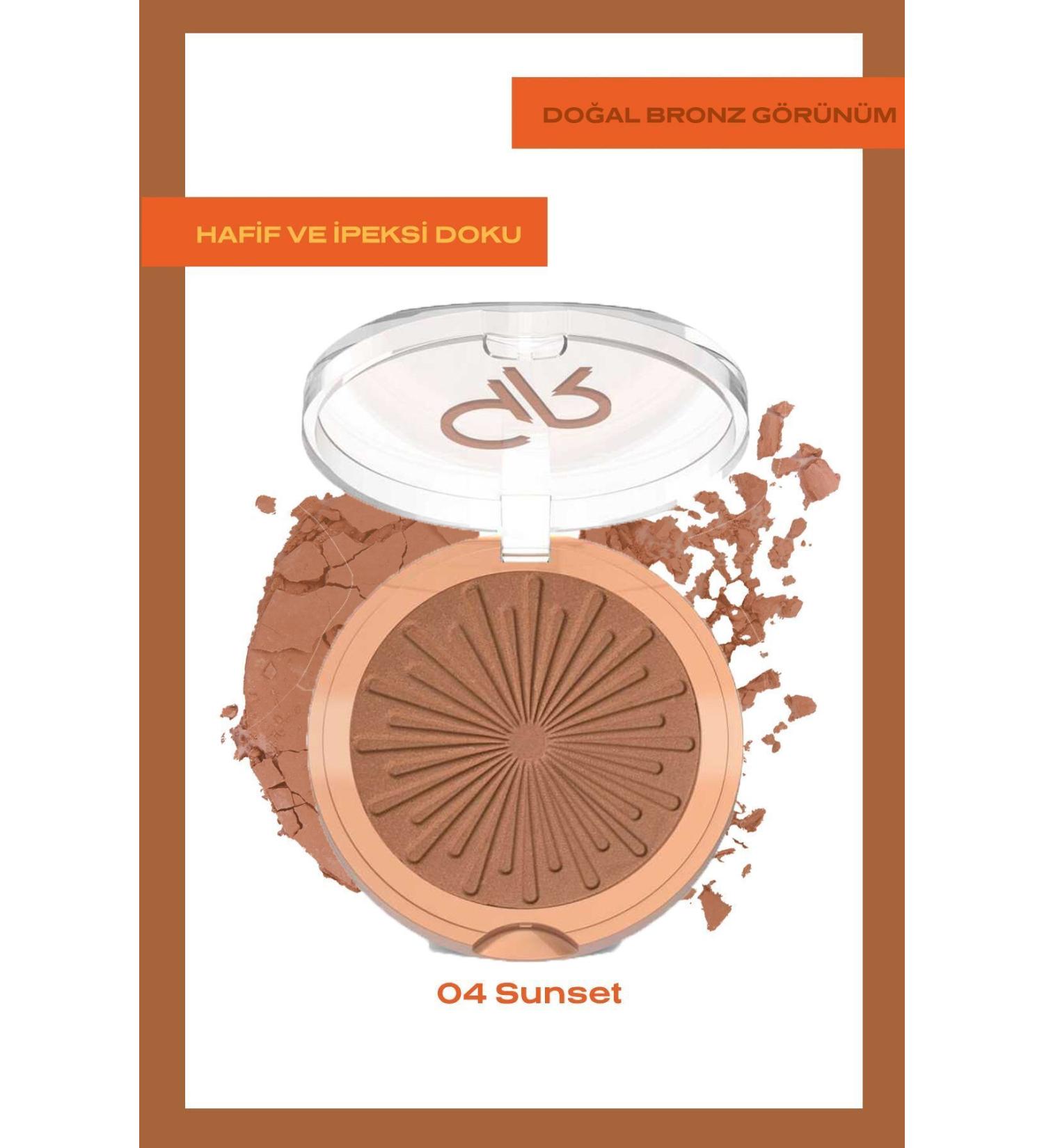 Golden Rose Sun Bright Bronzer Powder No: 04 Sunset - Bronzing Powder - 8691190537470 - Buy Online on GoSupps.com