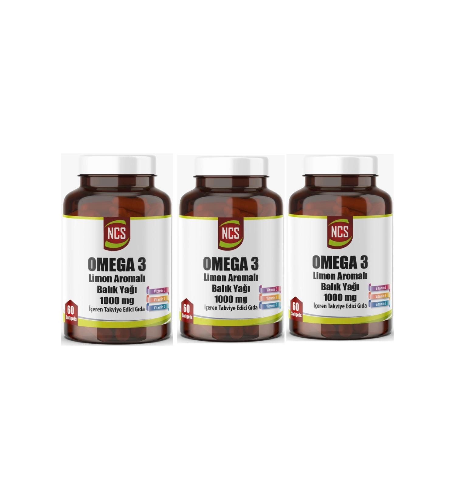 Ncs Omega 3 Fish Oil 1000mg 3 Boxes 180 Softgels Lemon Flavored - Buy Online on GoSupps.com