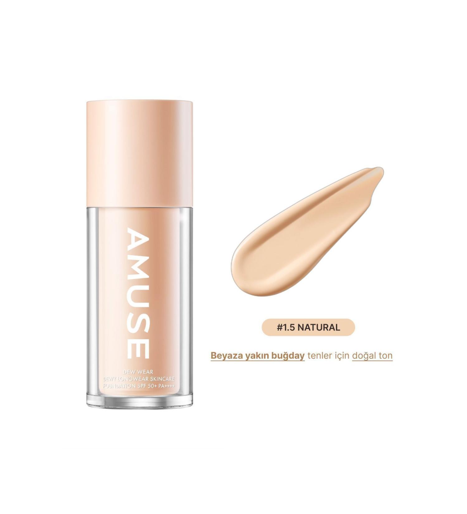 Amuse Dew Wear Foundation (KORENDY) Lasting Brightening Effect Natural Concealer Foundation 35ml #1.5 Natural - Buy Online on GoSupps.com