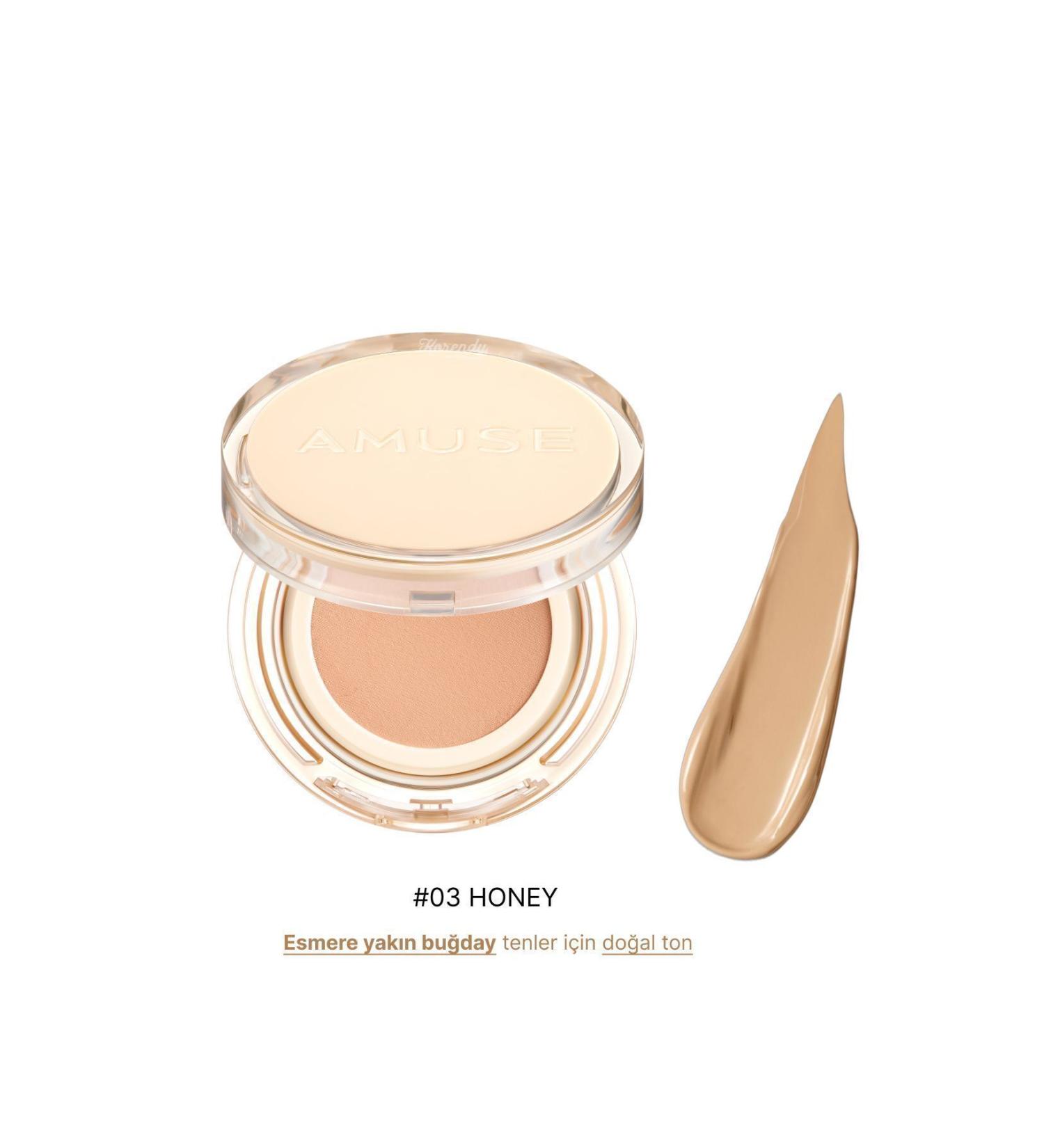 Amuse Dew Jelly Vegan Cushion Spf 38 Pa (KORENDY) Birch Water and Panthenol Concealer 15g #03 Honey - Buy Online on GoSupps.com