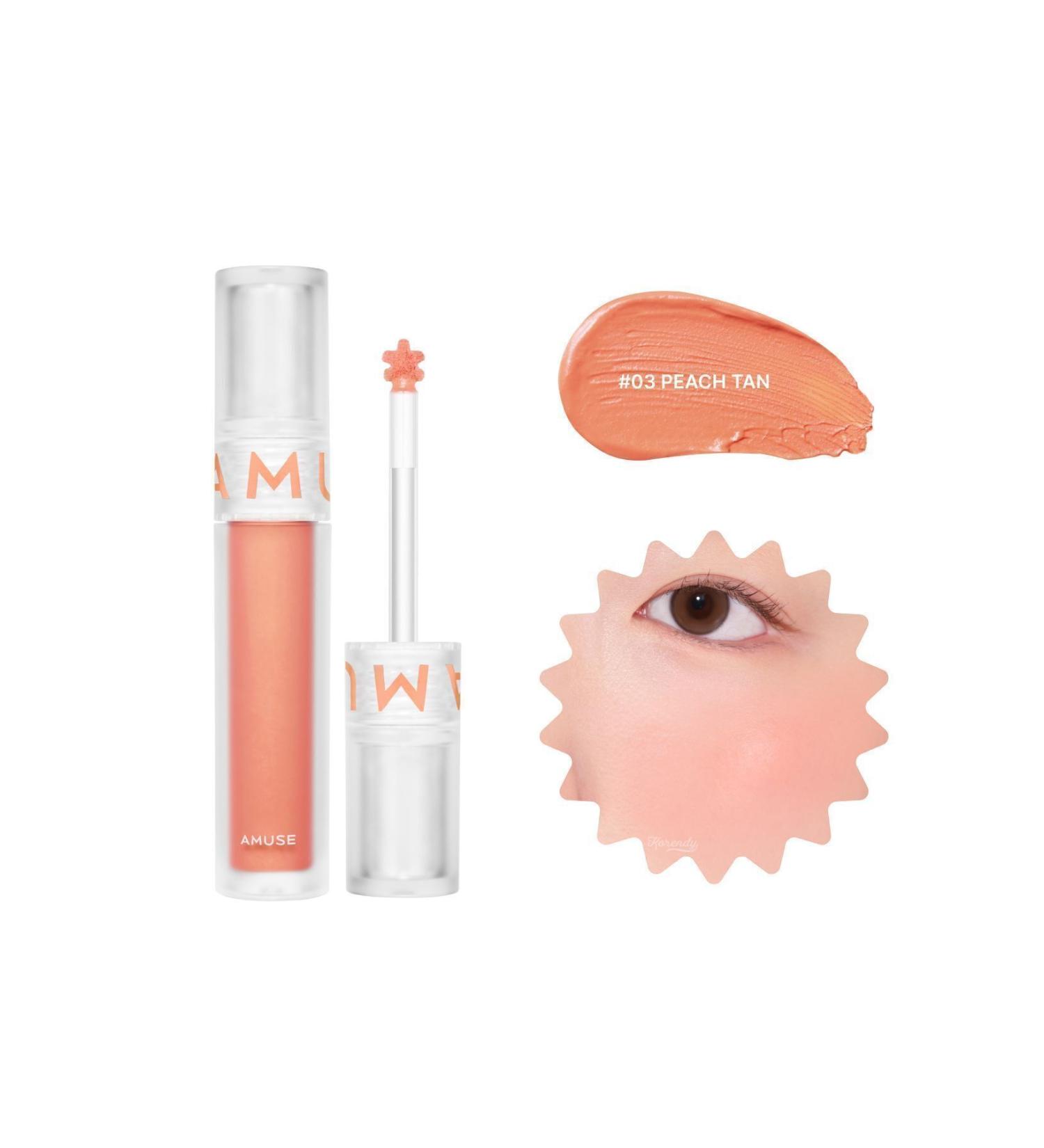 Amuse Soft Cream Cheek (KORENDY) Natural and Soft Looking Refreshing Creamy Blush 3g #03 Peach Tan