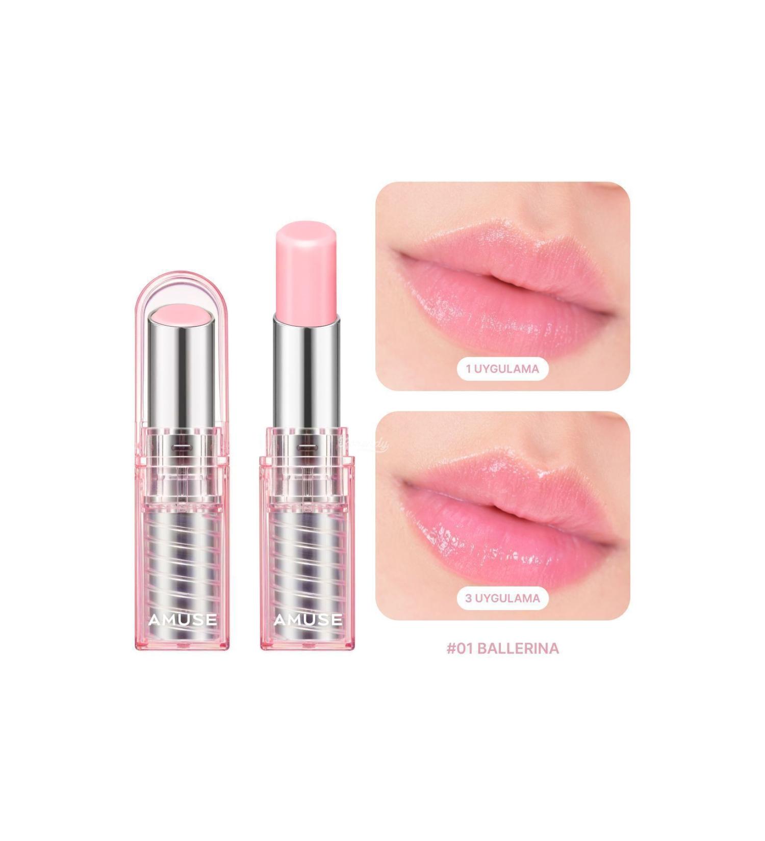 Amuse Dew Balm (KORENDY) Tinted Vegan Collagen Nourishing Lip Balm 3.2g #01 Baller na
