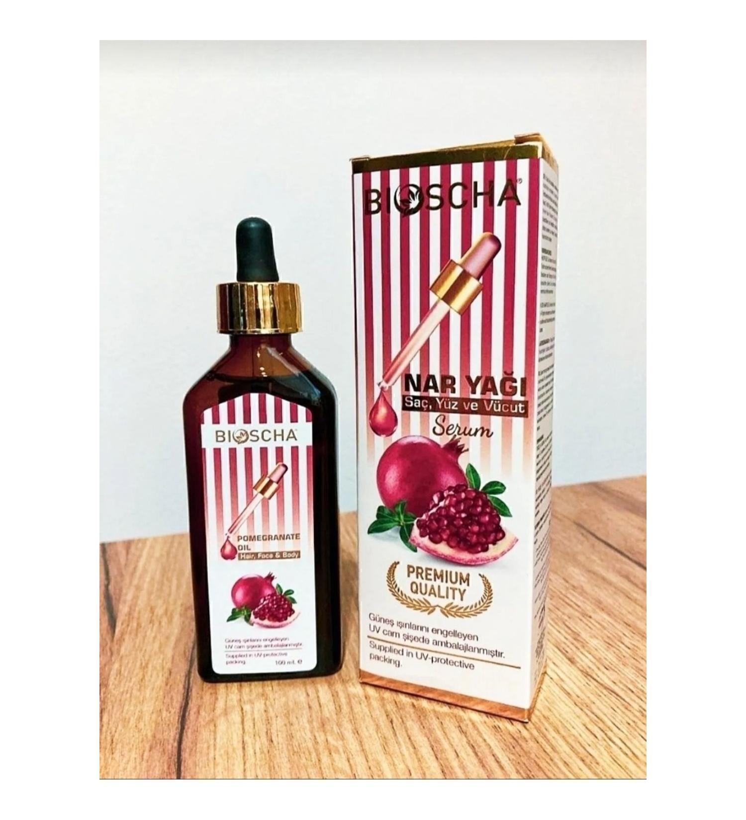 BIOSCHA COSMETICS Pomegranate Oil 100 ml hair hand face and body Serum