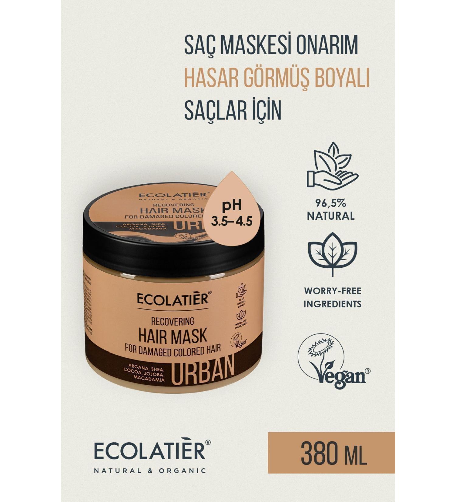 ECOLATIER Moisturizing Hair Mask Repairing Strengthening Care Mask for Damaged and Dyed Hair 380ml - Buy Online on GoSupps.com