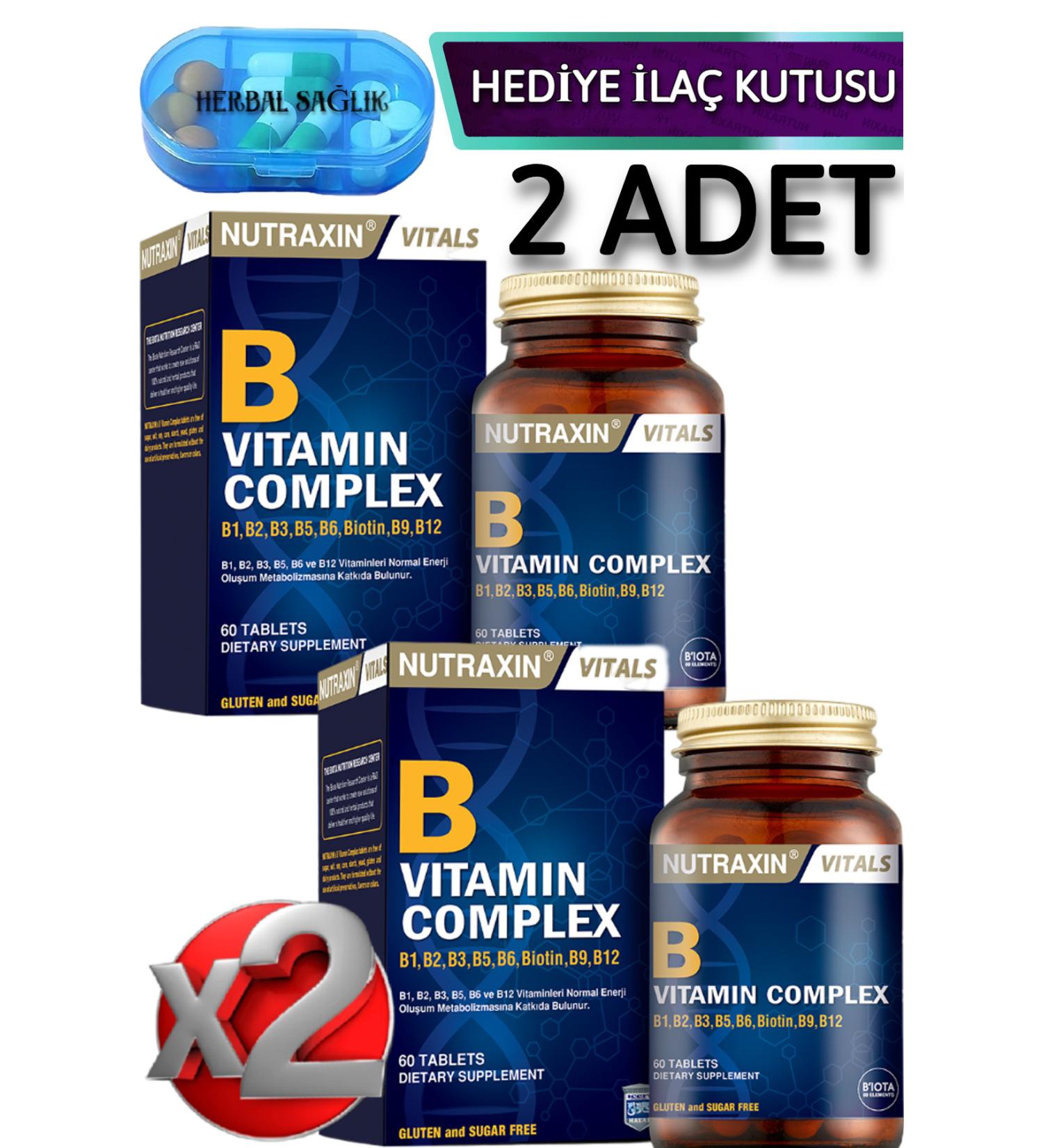Nutraxin 2 Nutraxin B Complex- (B1-B2-B3-B5-B6-B12) 60 Vitamin Tablets - Buy Online on GoSupps.com