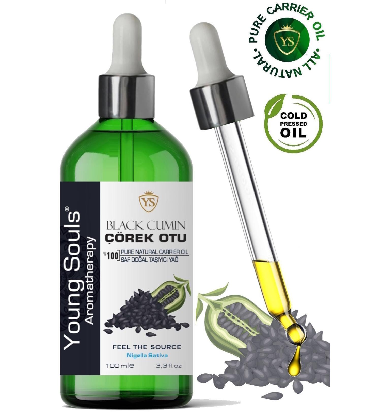 YOUNG SOULS Black Seed Carrier Oil ( Cold Pressed ) Black Cumin Herbal Carrier Oil ( Cold Pressed ) 100 ml - Buy Online on GoSupps.com