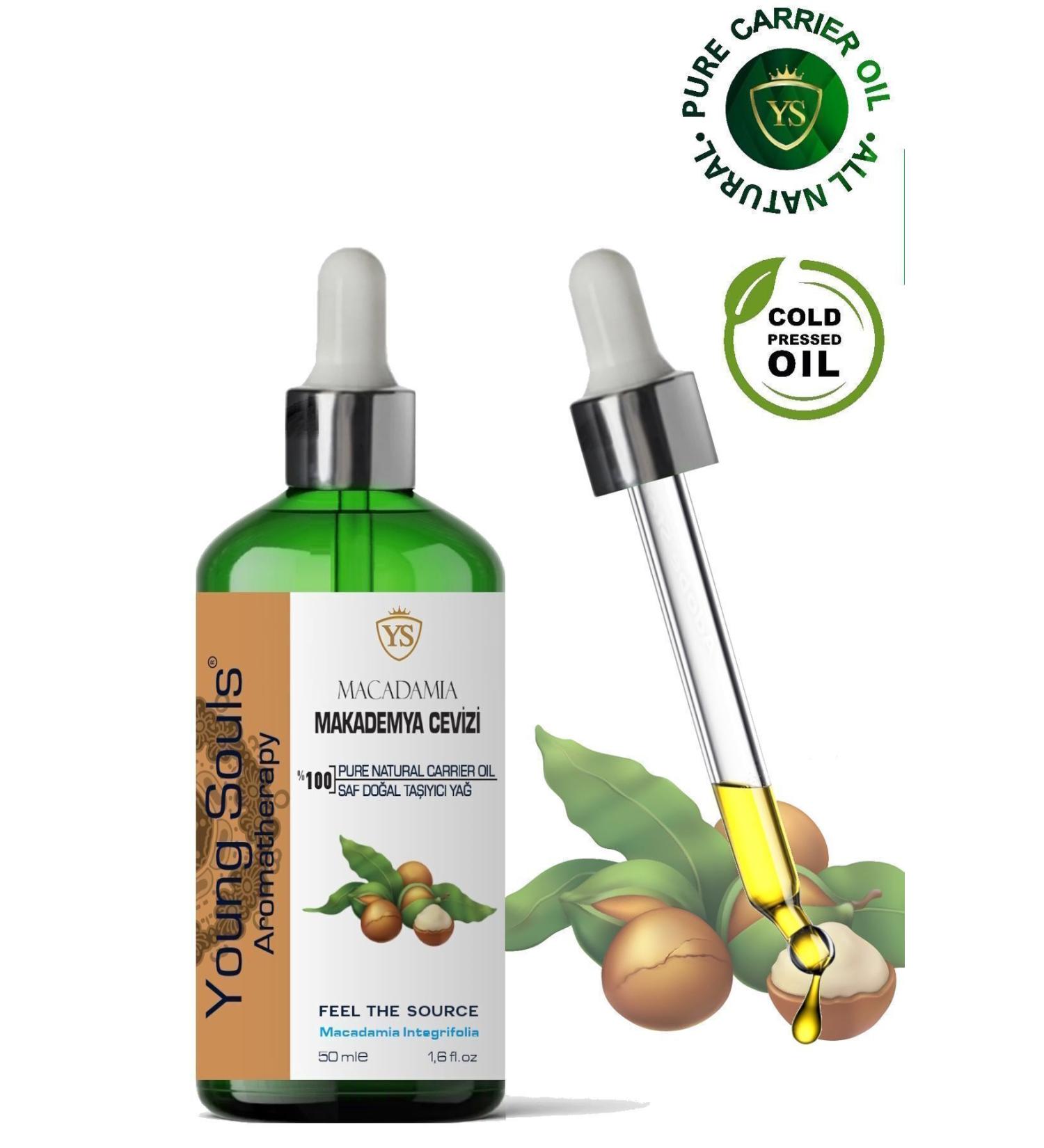 YOUNG SOULS Macadamia Carrier Oil (Cold Pressed) Macadamia Nut Herbal Carrier Oil (Cold Pressed) 50 ml - Buy Online on GoSupps.com