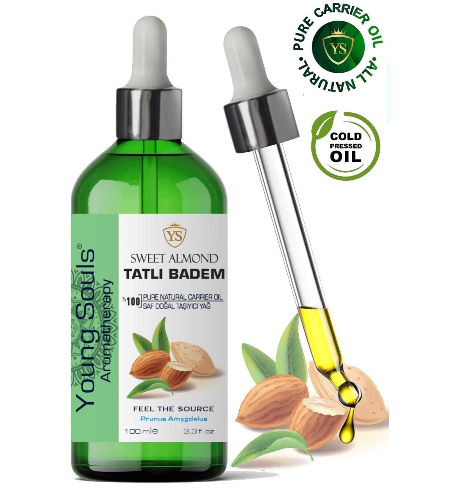 YOUNG SOULS Sweet Almond Carrier Oil ( Cold Pressed ) Sweet Almond Herbal Carrier Oil ( Cold Pressed ) 100 ml - Buy Online on GoSupps.com