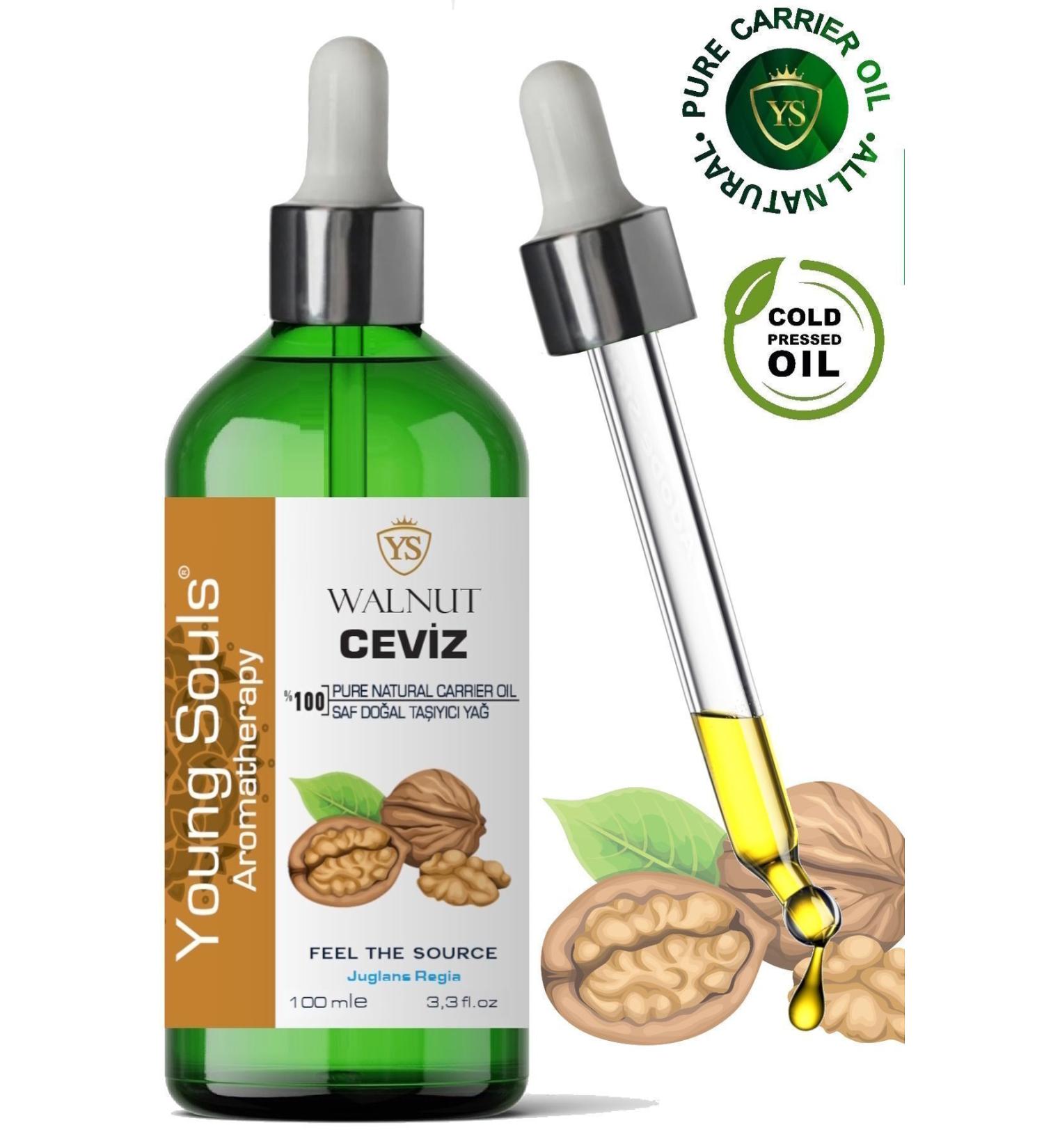 YOUNG SOULS Aromatherapy Walnut Carrier Oil (Cold Pressed) Walnut Herbal Carrier Oil (Cold Pressed) 100 ml