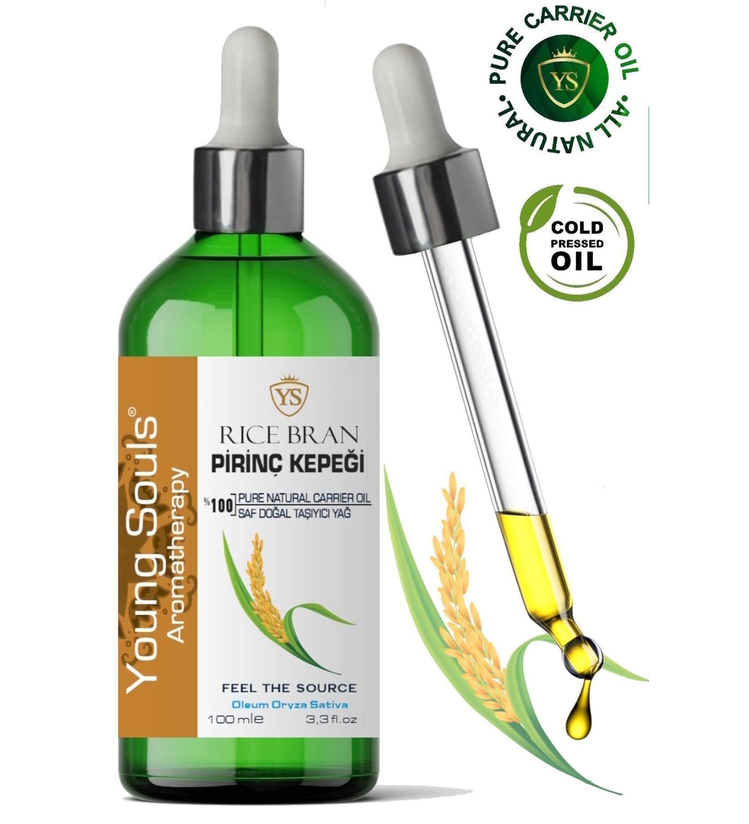 YOUNG SOULS Aromatherapy Rice Bran Carrier Oil Cold Pressed Rice Bran Oil 100 ml