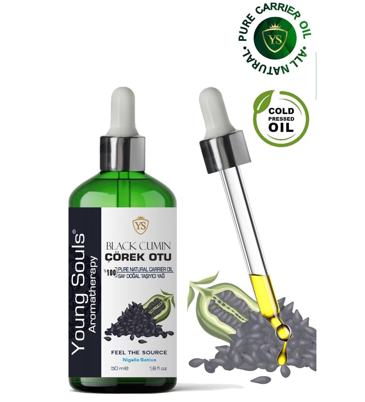 YOUNG SOULS Black Seed Carrier Oil ( Cold Pressed ) Black Cumin Herbal Carrier Oil ( Cold Pressed ) 50 ml - Buy Online on GoSupps.com
