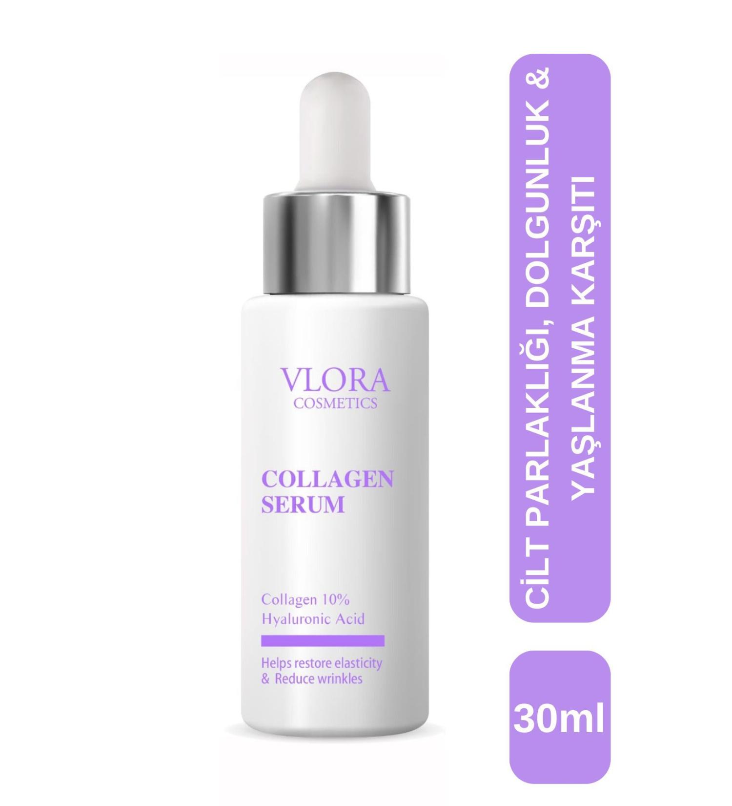 VLORA Anti-Aging Collagen Serum 30 ml (Hyaluronic Acid Niacinamide Vitamin B5) - Buy Online on GoSupps.com