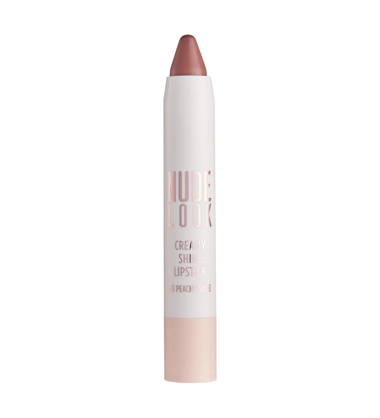 Golden Rose Nude Look Creamy Shine Lipstick No: 03 Peachy Nude - Pencil Lipstick - 8691190967345 - Buy Online on GoSupps.com