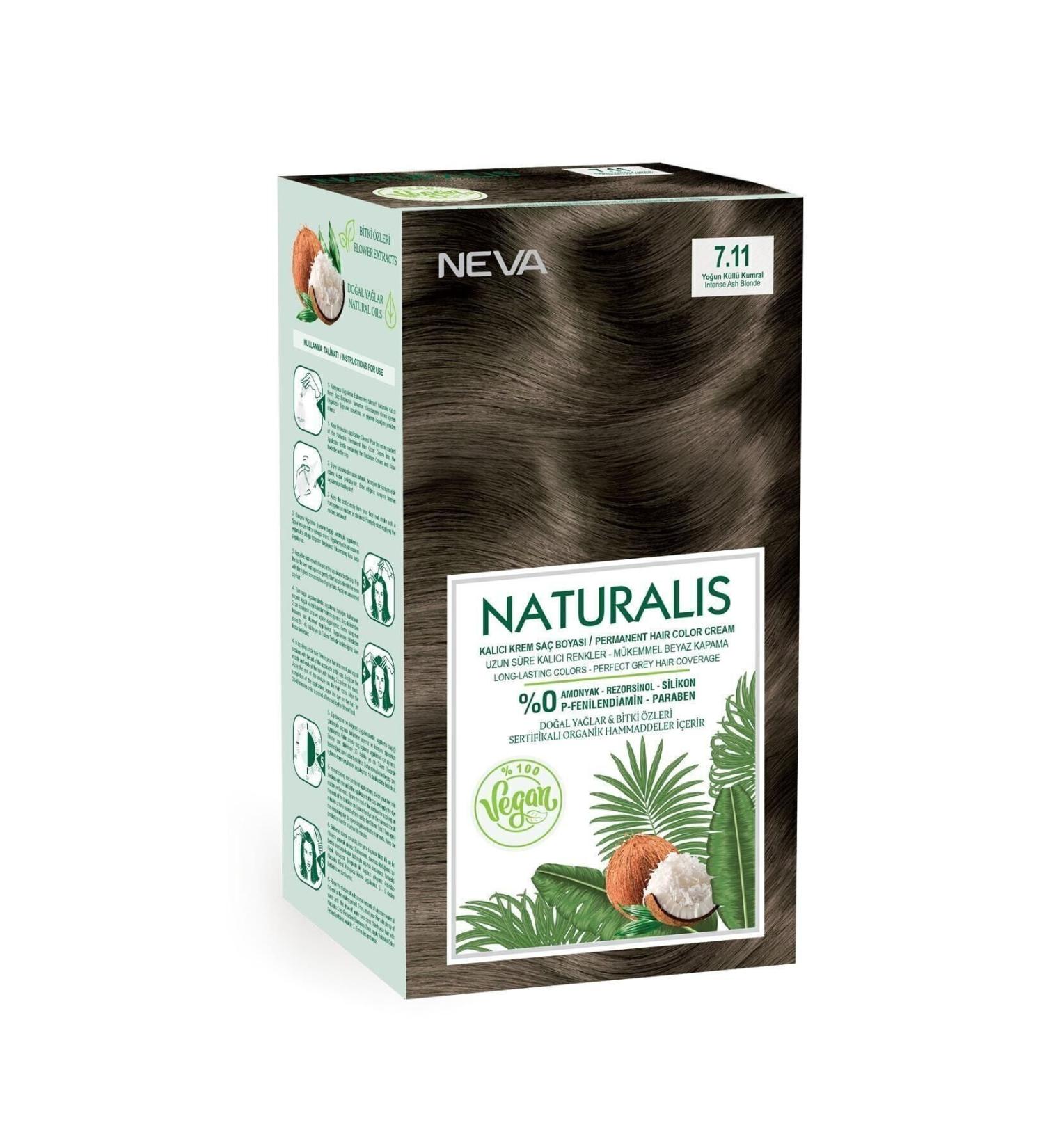 NEVA COSMETICS Naturalis Hair Dye 7.11 Intense Ash Blonde 0 Vegan - Buy Online on GoSupps.com