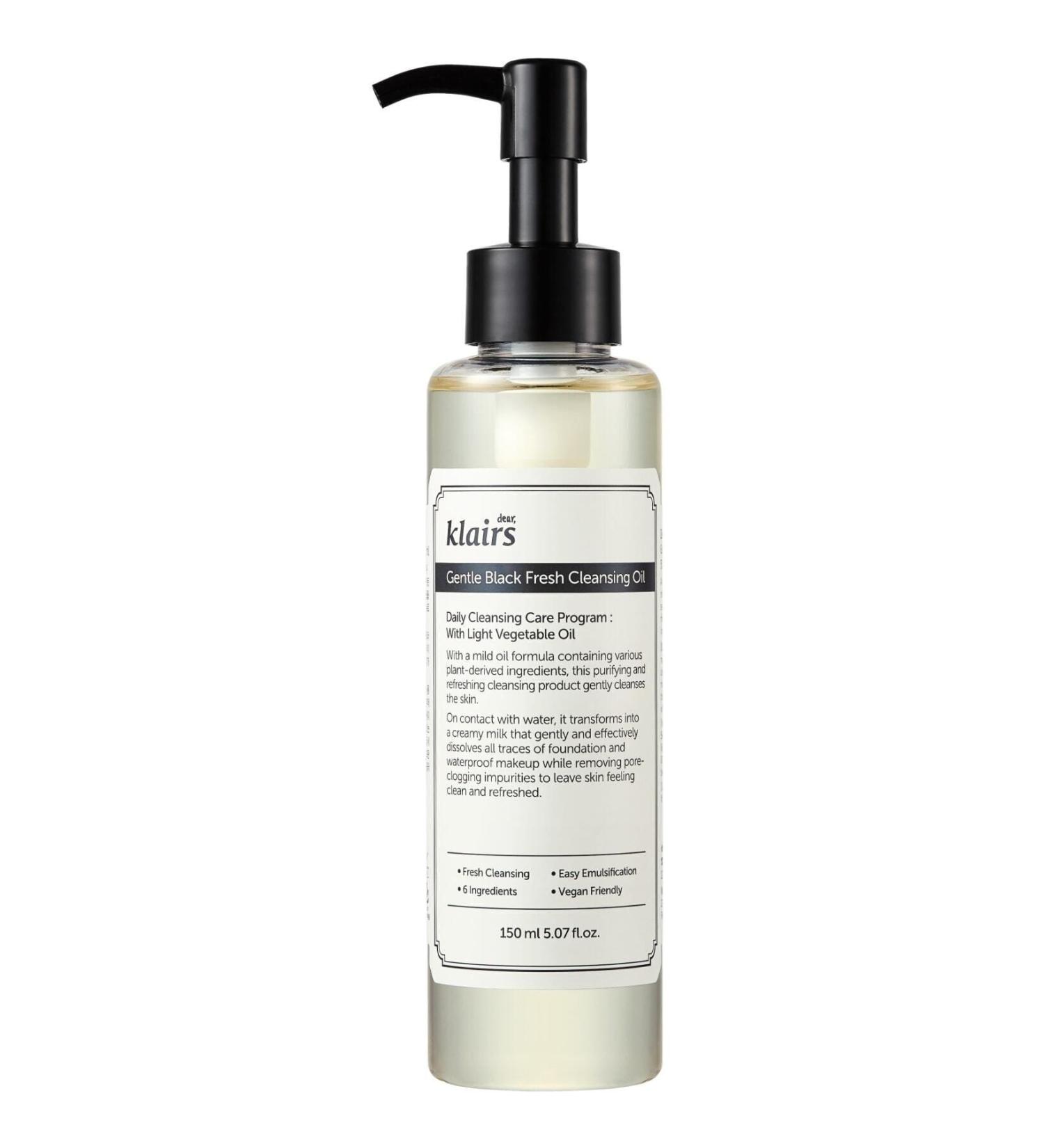 Dear Klairs Gentle Black Fresh Cleansing Oil (KORENDY) Make-Up Remover Gentle Oil 150ml - Buy Online on GoSupps.com