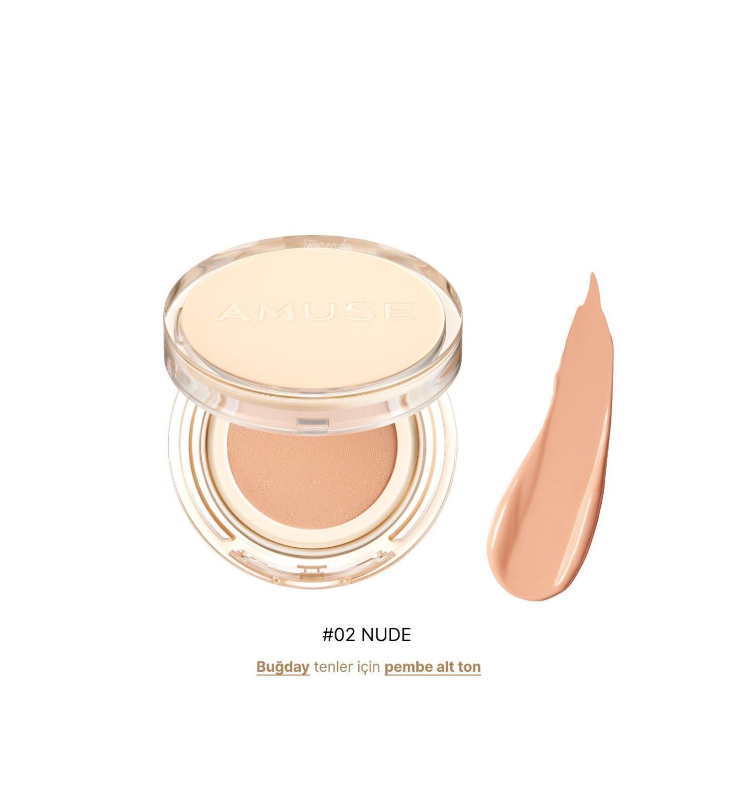 Amuse Dew Jelly Vegan Cushion Spf 38 Pa (KORENDY) Birch Water and Panthenol Concealer 15g #02 Nude - Buy Online on GoSupps.com