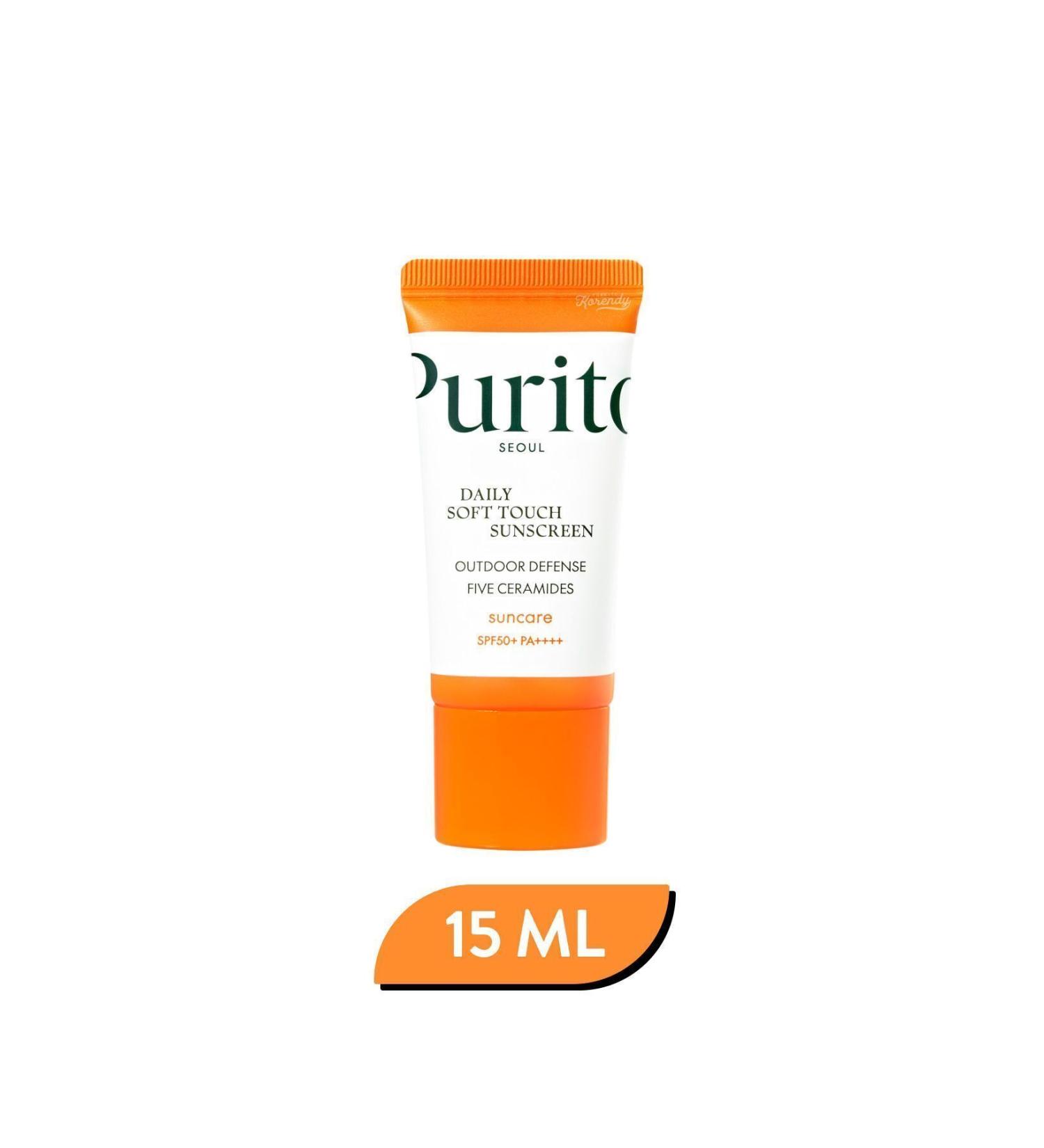 Purito Daily Soft Touch Sunscreen Spf50 Pa (KORENDY) Ceramide Sunscreen 15ml - Buy Online on GoSupps.com
