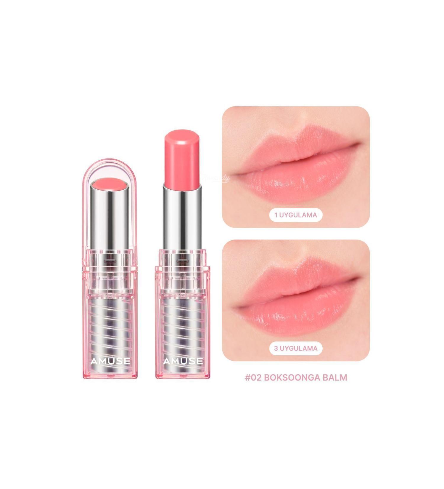 Amuse Dew Balm (KORENDY) Tinted Vegan Collagen Nourishing Lip Balm 3.2g #02 Boksoonga