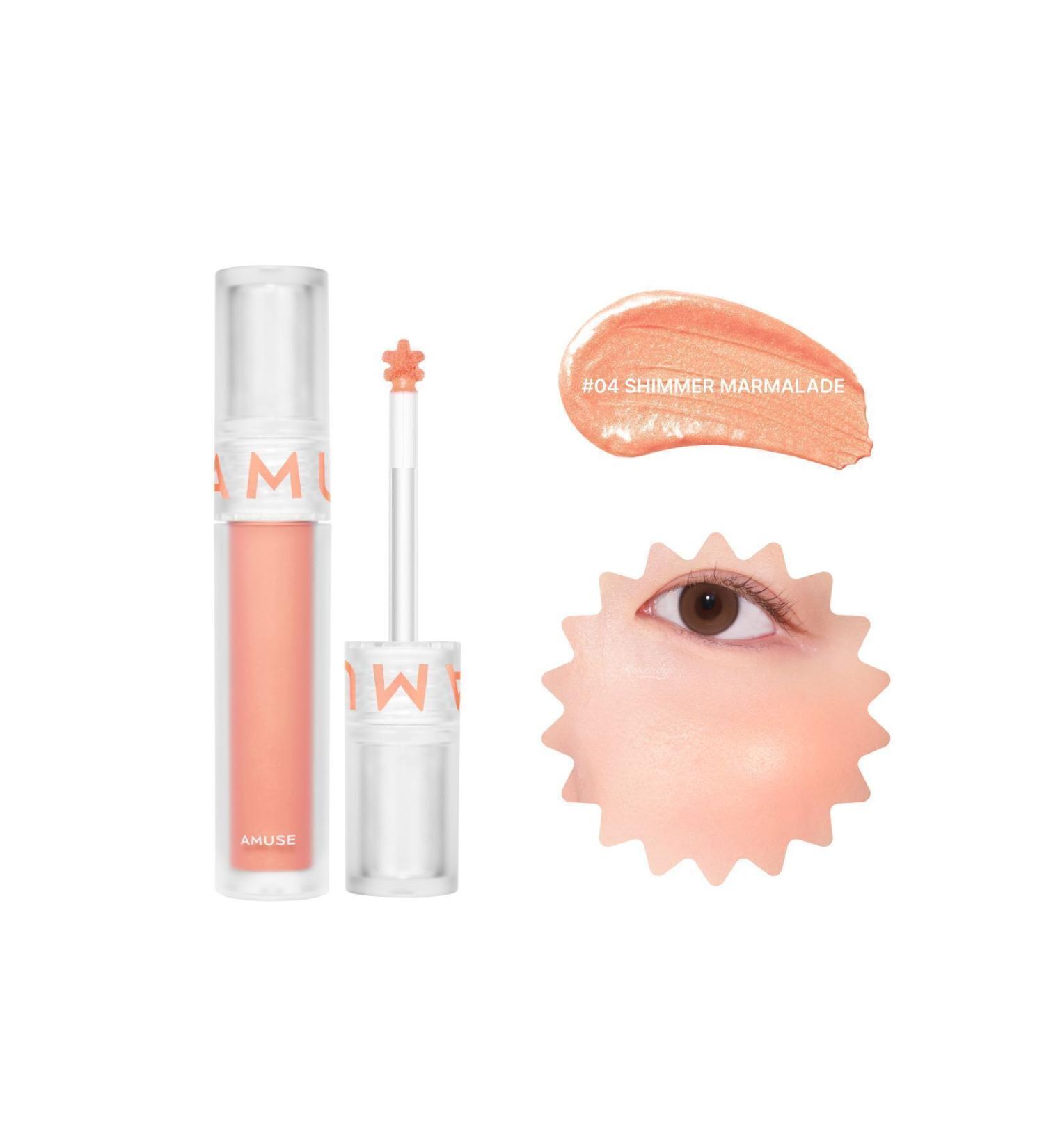 Amuse Soft Cream Cheek (KORENDY) Natural Looking Refreshing Creamy Blush 3g #04 Sh mmer Marmalade