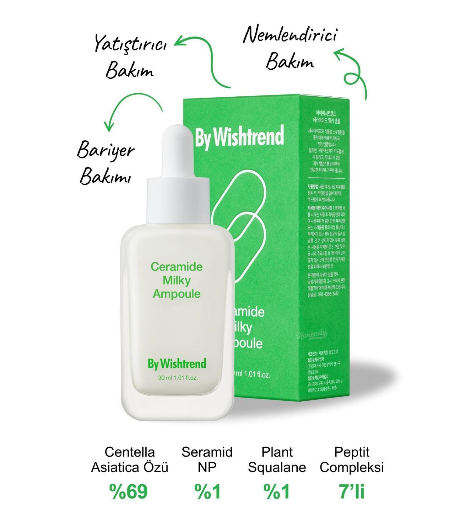 By Wishtrend Ceramide Milky Ampoule (KORENDY) Barrier Protective Balancing Centella And Peptide Ampoule 30ml - Buy Online on GoSupps.com