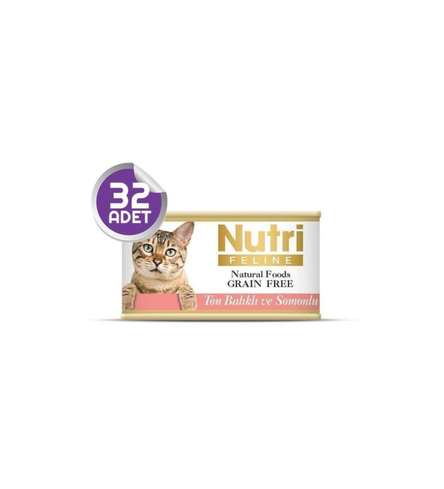 Nutri Feline Tuna and Salmon for Adult Cats 32 Pieces 85gr Grain-Free Wet Food