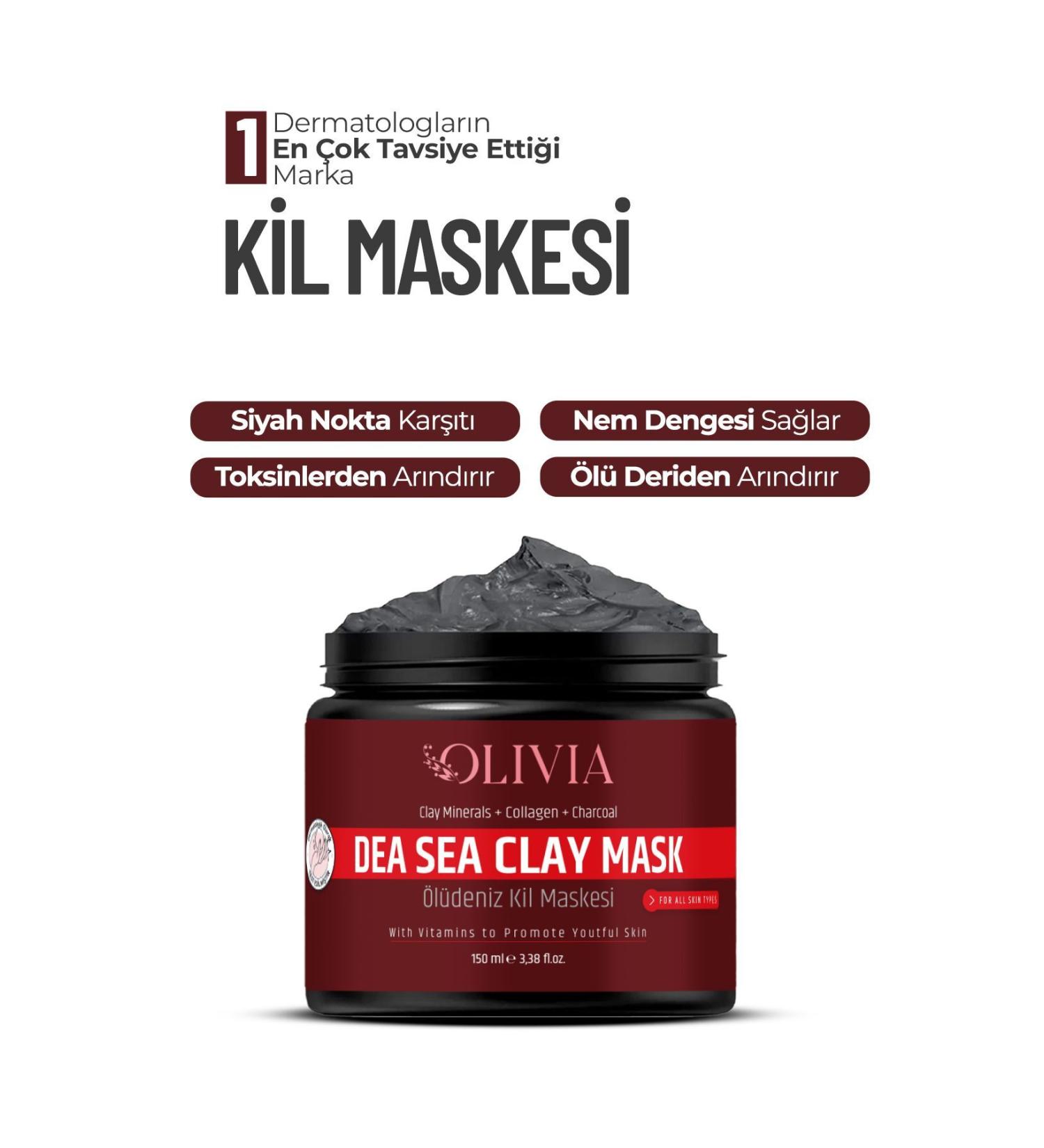 Olivia Wilson Collagen Acne and Blackhead Blemish Remover Collagen Dead Sea Clay Mask 150 gr - Buy Online on GoSupps.com