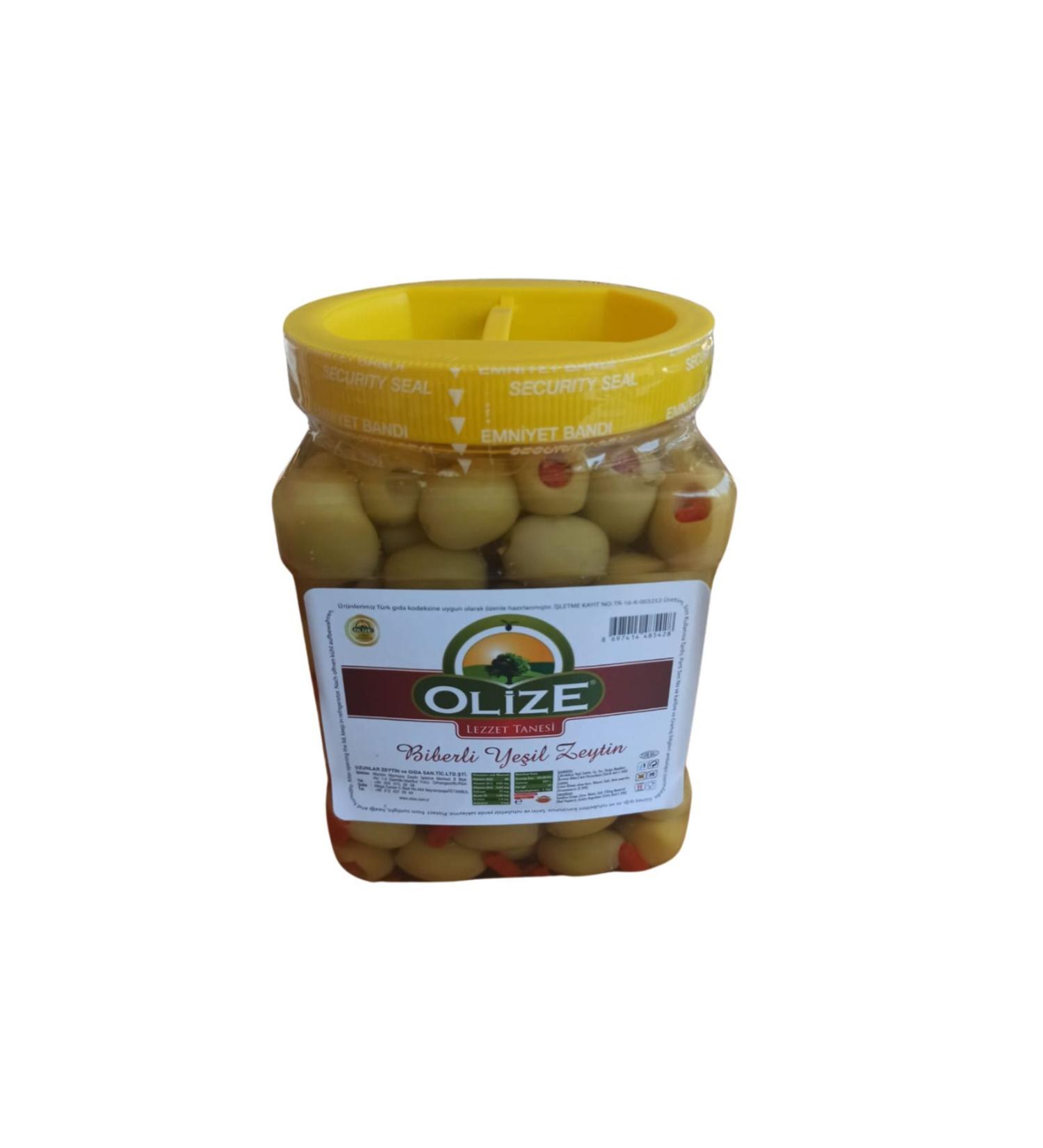 Olize OL ZE FLAVOR GREEN OLIVES WITH PEPPER 1KG BOX