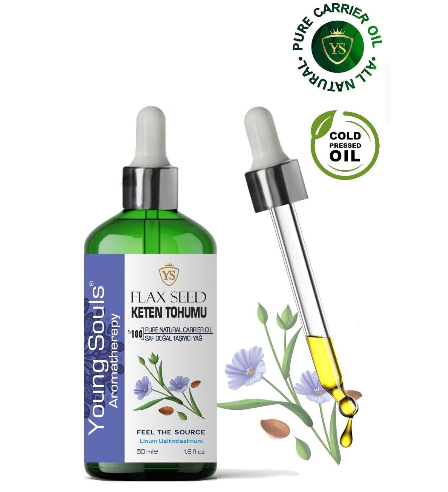 YOUNG SOULS Flax Seed Carrier Oil ( Cold Pressed ) Flax Seed Herbal Carrier Oil ( Cold Pressed ) 50 ml