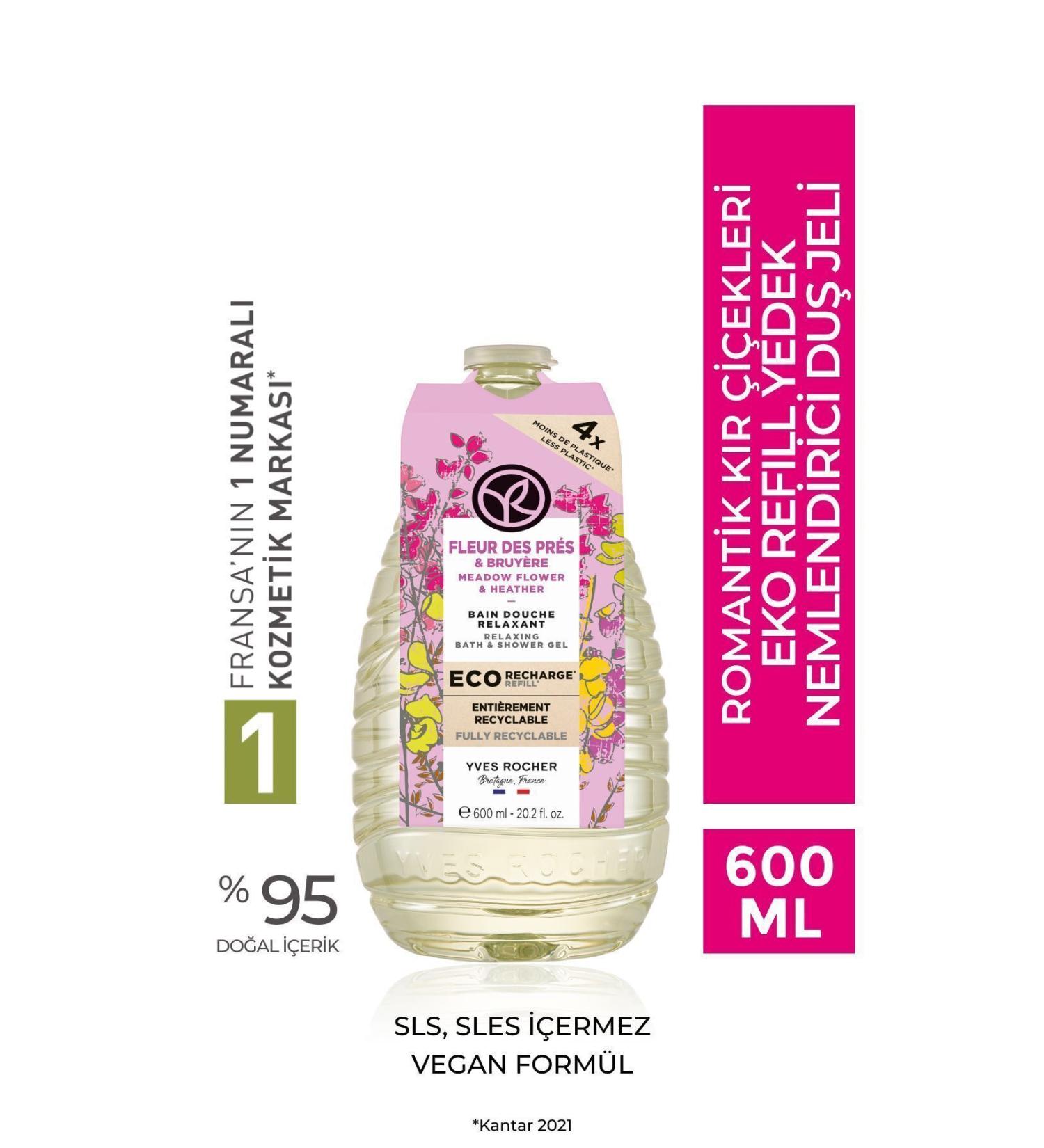 Yves Rocher Moisturizing Eco Refill Shower Gel - Romantic Wildflowers 600 ml - Buy Online on GoSupps.com