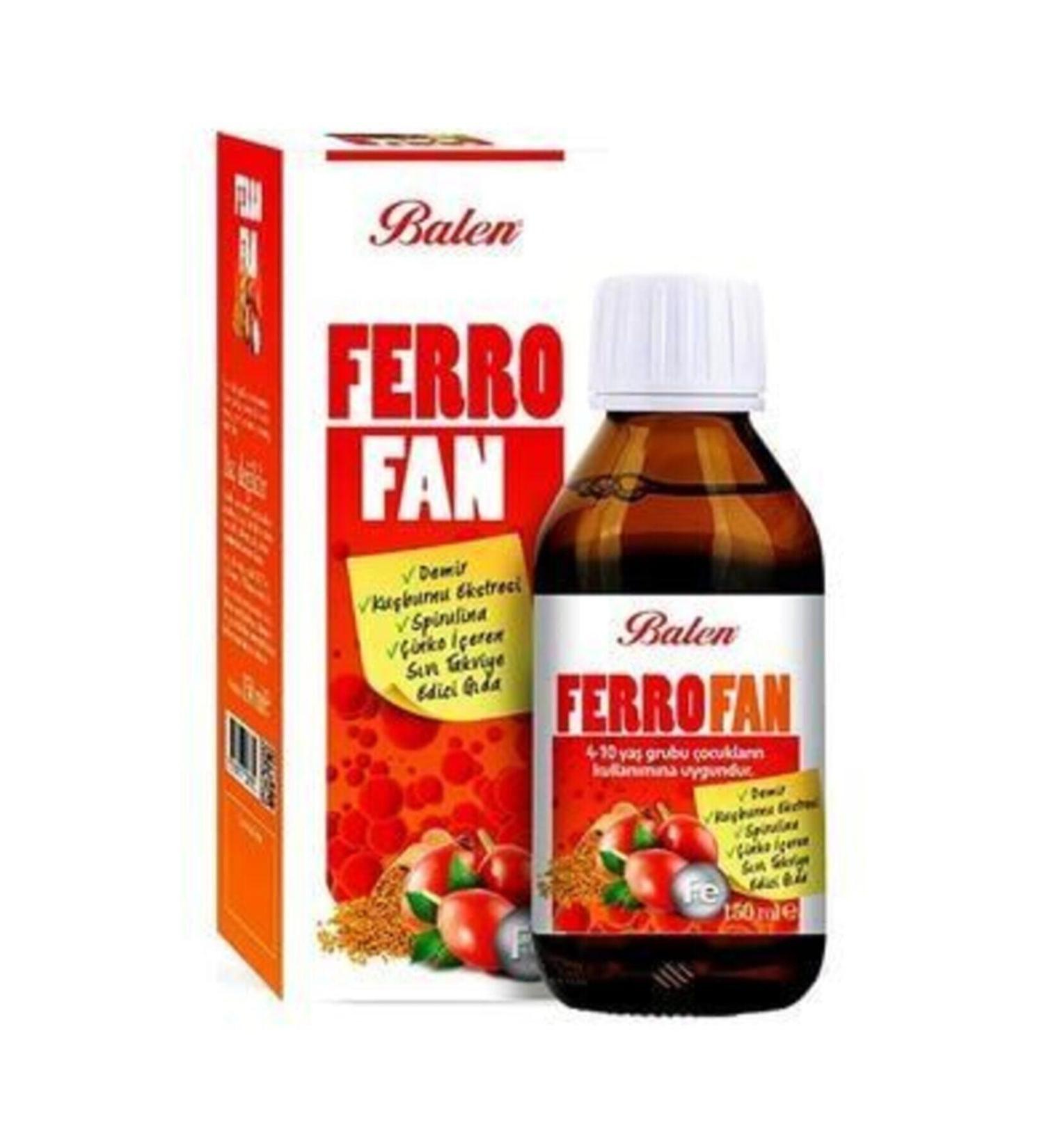 Balen Ferrofan Iron Rosehip Extract Spirulina Zinc Containing Syrup 150 Ml