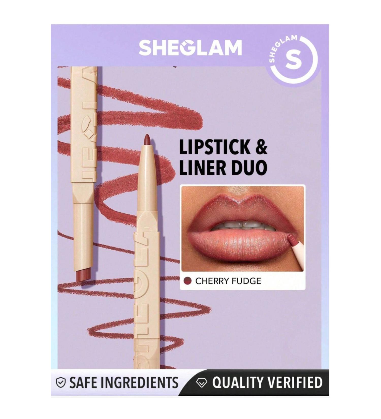 SHEGLAM Lip Color & Lip Liner Duo - Glam 101- cherry fudge - Buy Online on GoSupps.com
