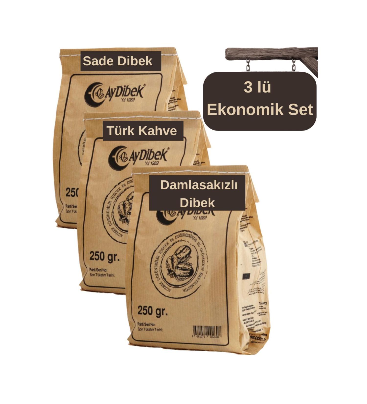 Aydibek Turkish Coffee 250 g Plain Dibek 250 g Mastic Dibek 250 g