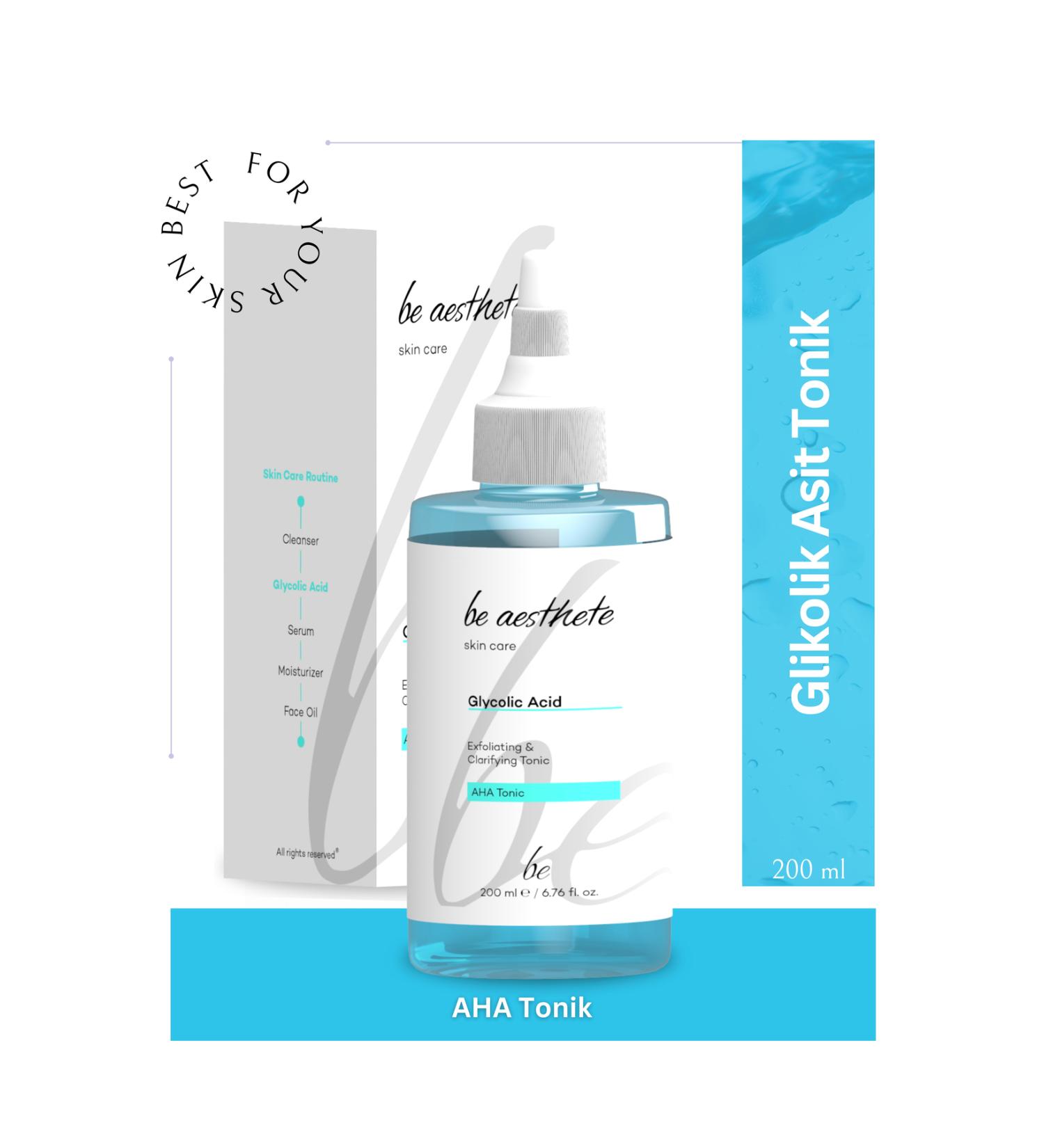 be aesthete Purifying and Pore Tightening Glycolic Acid Toner All Skin Types 200 ml