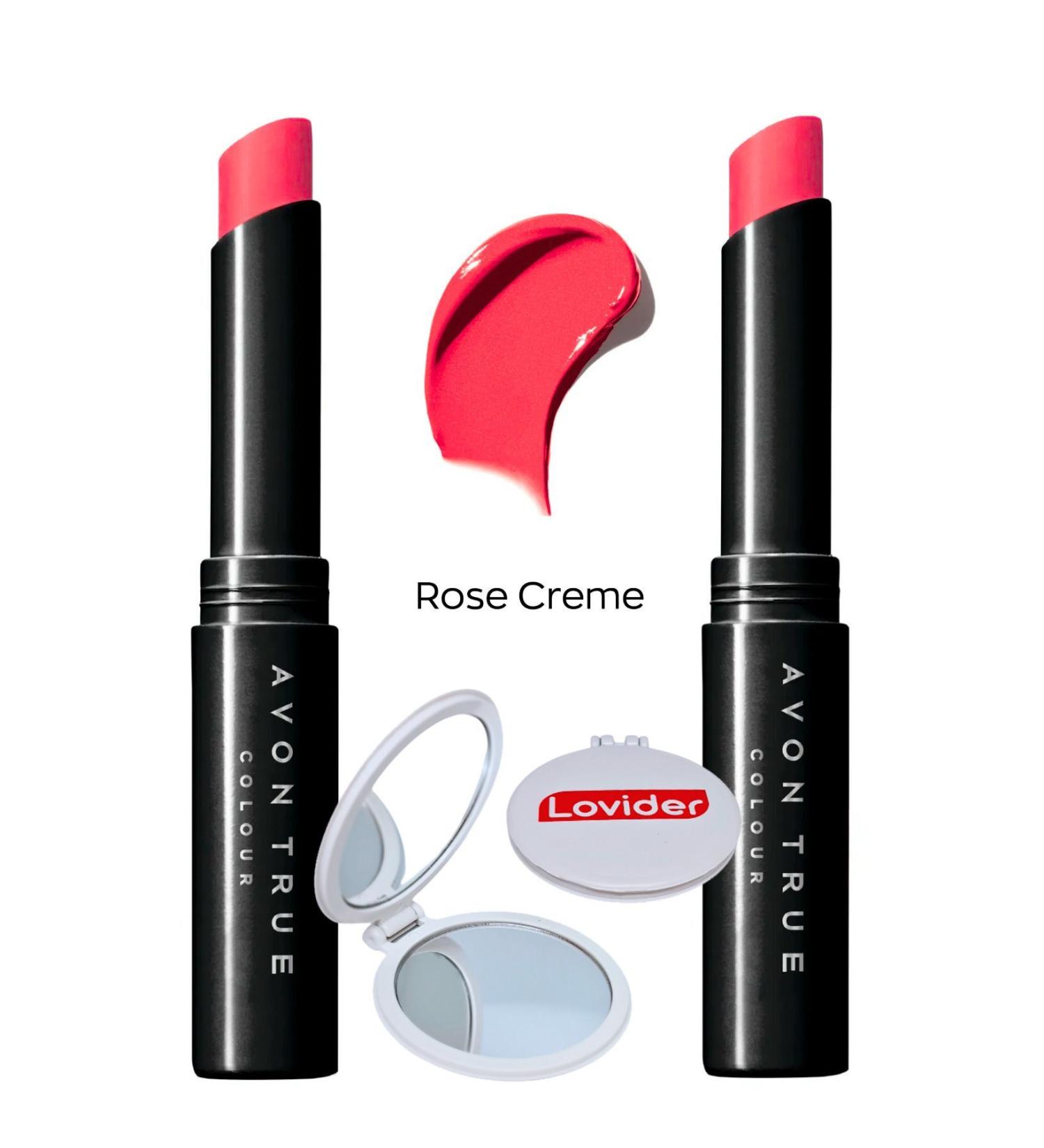 Avon True Color Ultra Beauty Lipstick - Rose Creme 2 Pack + Lovider Pocket Mirror Gift - Buy Online on GoSupps.com