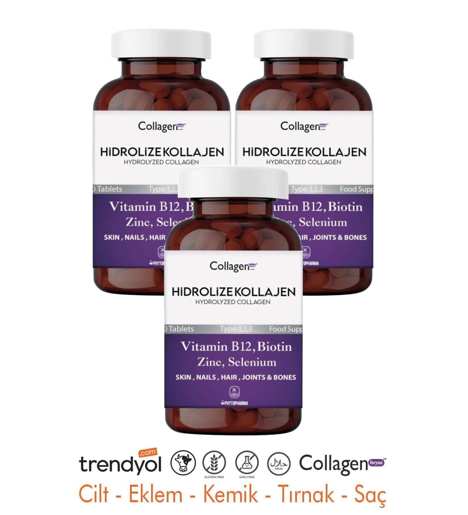 Collagen For You Hydrolyzed Collagen Type 1-2-3 Keratin-zinc-folic Acid-selenium-biotin-vitaminb12 1200mg. 90tb. 3box - Buy Online on GoSupps.com