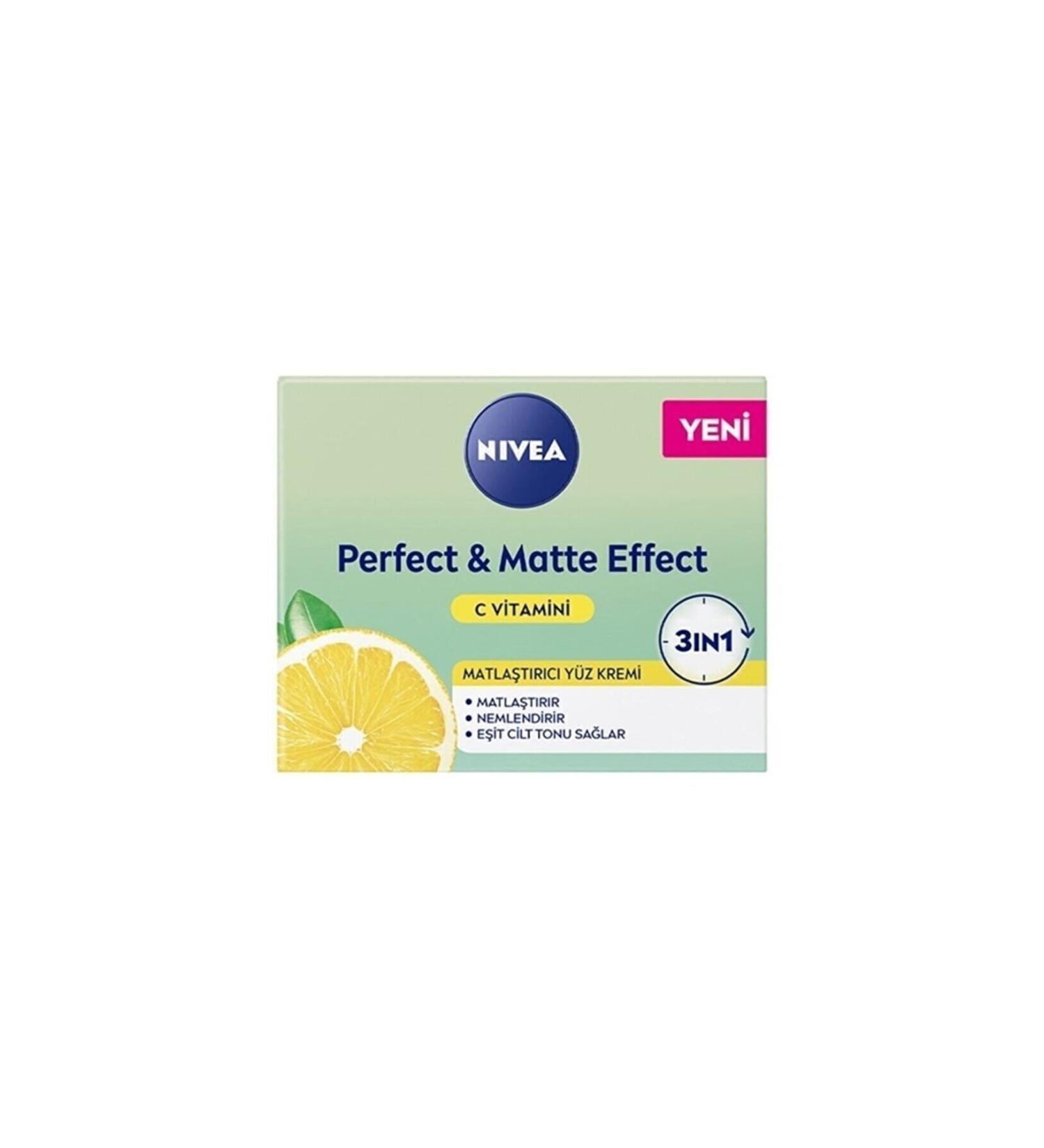 NIVEA New Perfect & Matte Vitamin C Mattifying-Even Skin Tone Facial Care Cream 50 Ml