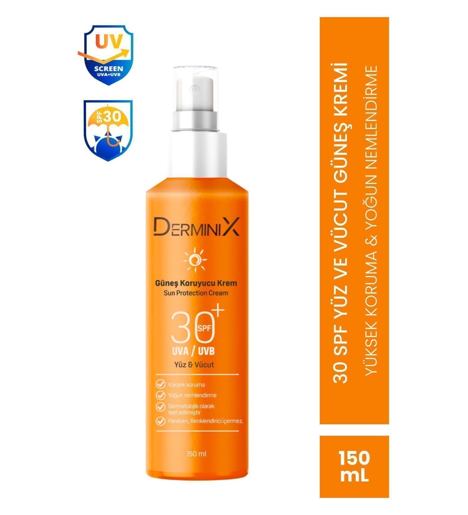 Derminix Sun Cream Spf 30 High Protection Face and Body Sun Cream - Buy Online on GoSupps.com