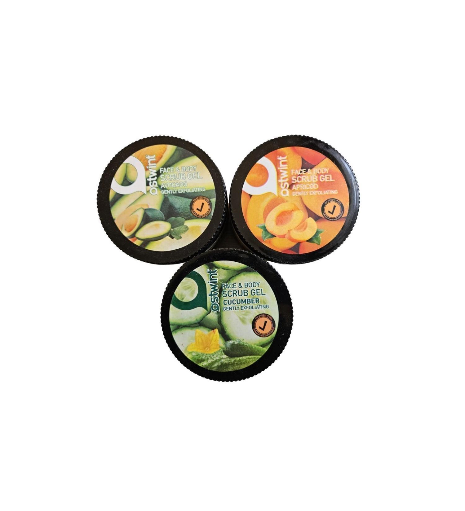 Ostwint Face&Body Scrub Peeling Gel 300ml 3 Types (Apricot Avocado Cucumber)