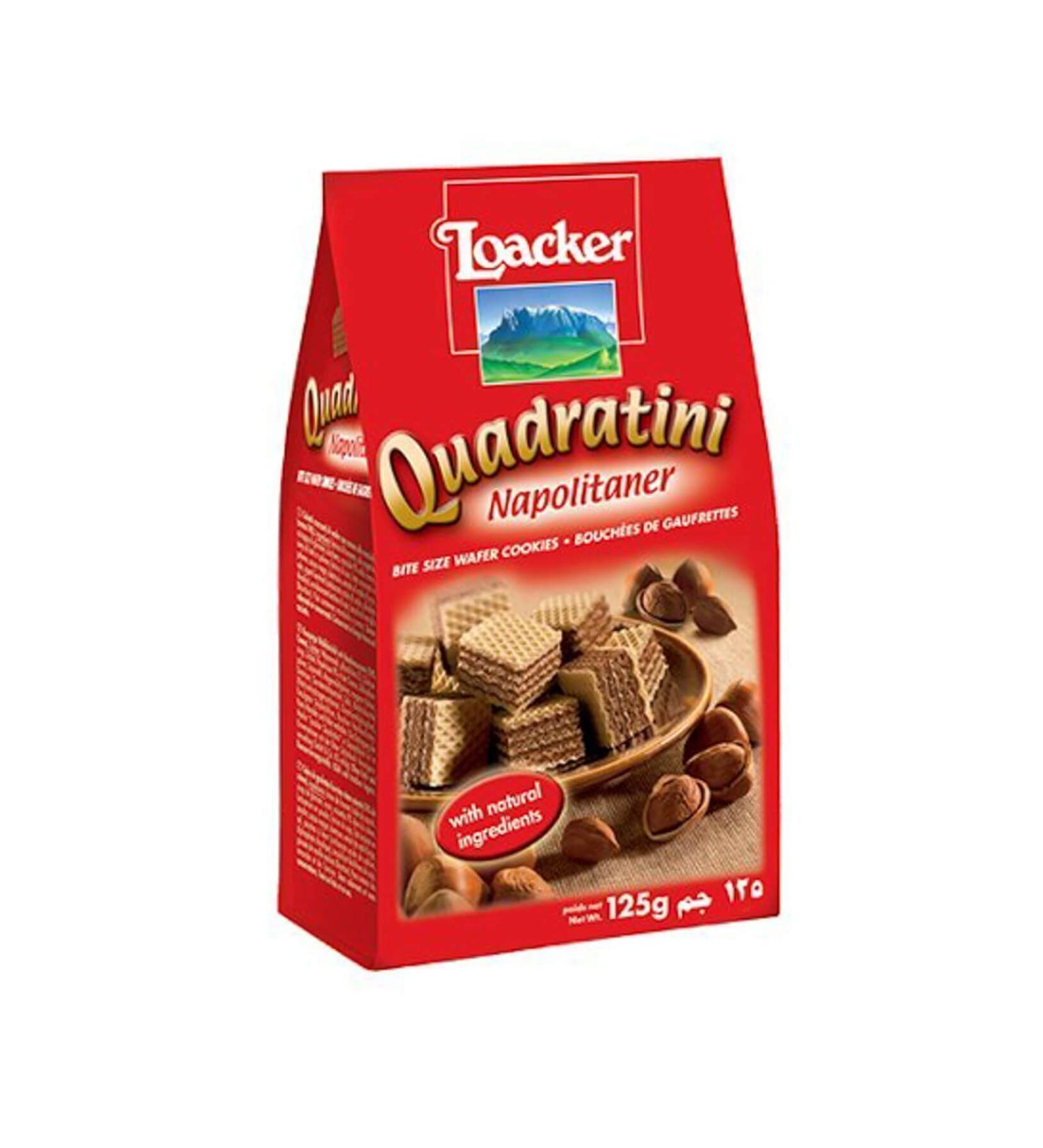 Loacker Hazelnut Cream Filled Cube Wafer 125 Gr