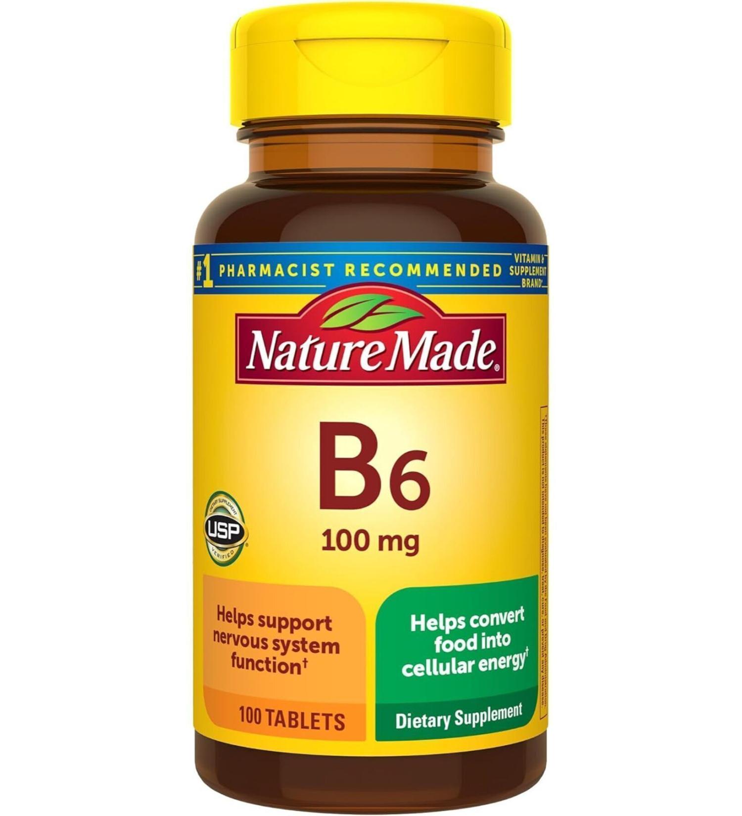 Nature Made Vitamin B6 100 mg 100 Tablets - Buy Online on GoSupps.com