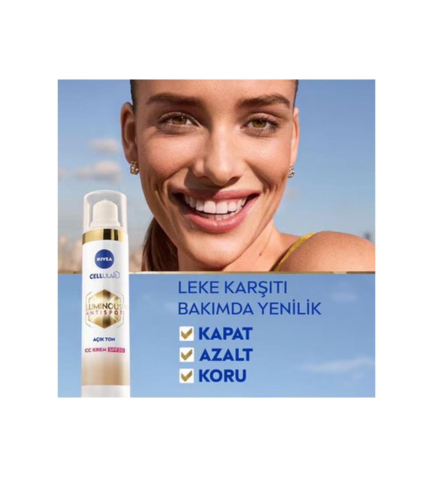 NIVEA Luminous630 Anti-Dark Spot SPF30 CC Face Cream Light Tone 40 ml - Buy Online on GoSupps.com